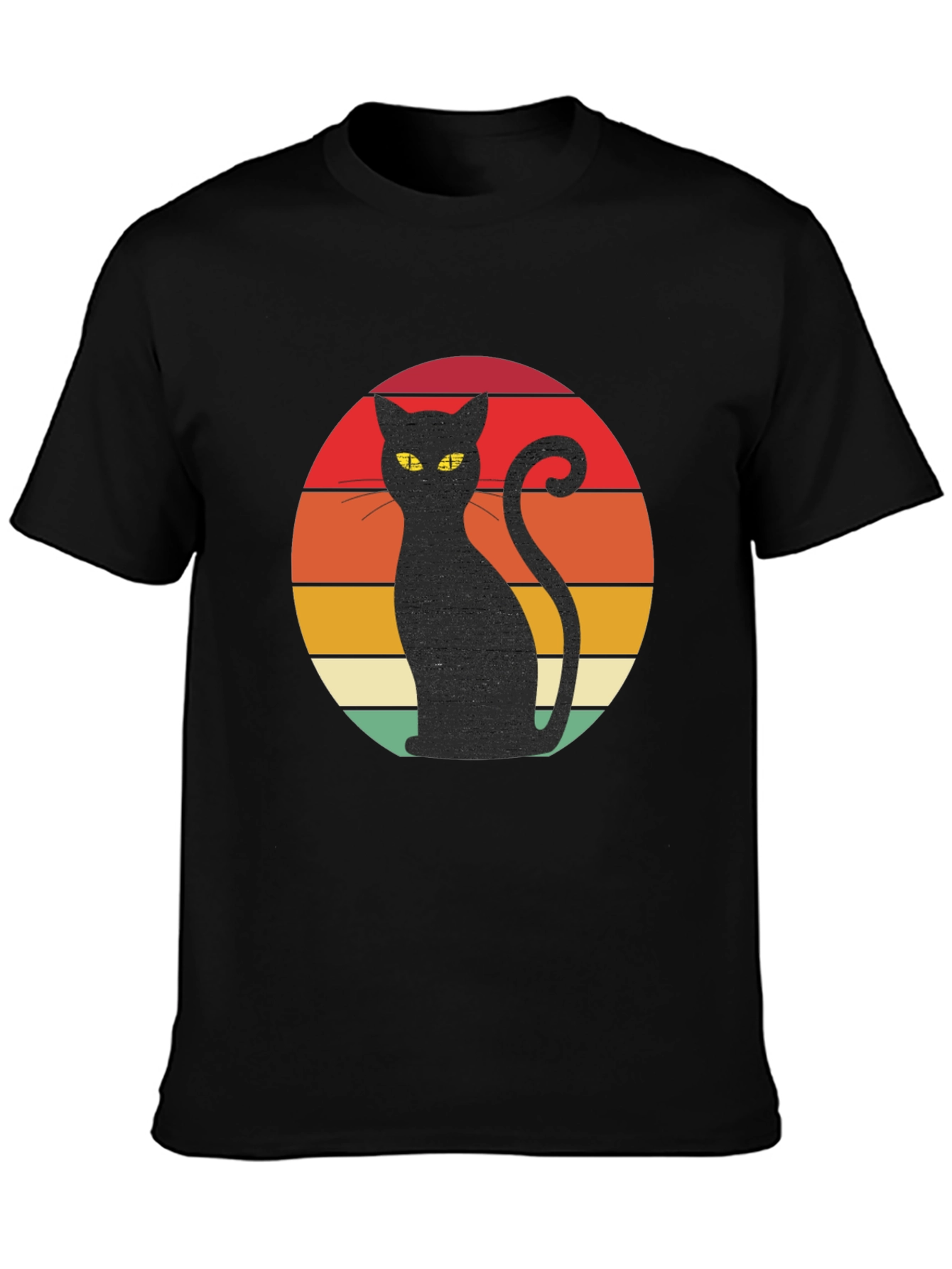 Retro Cat T-Shirt - Black Cat Silhouette