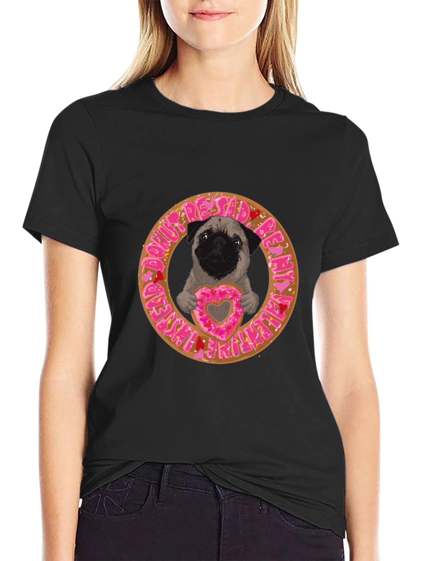Pug Donut Valentines Day T-Shirt