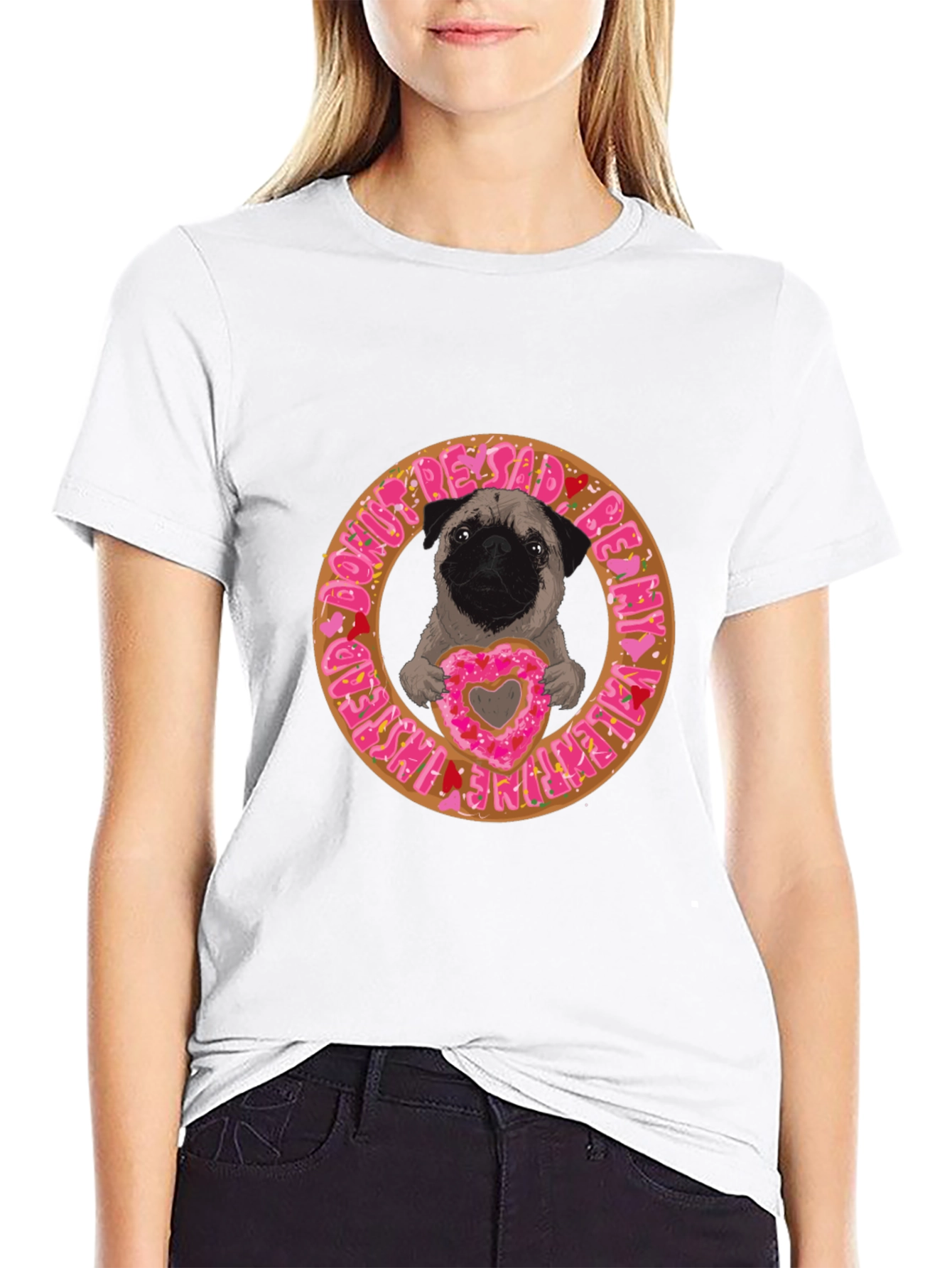 Pug Donut Valentines Day T-Shirt