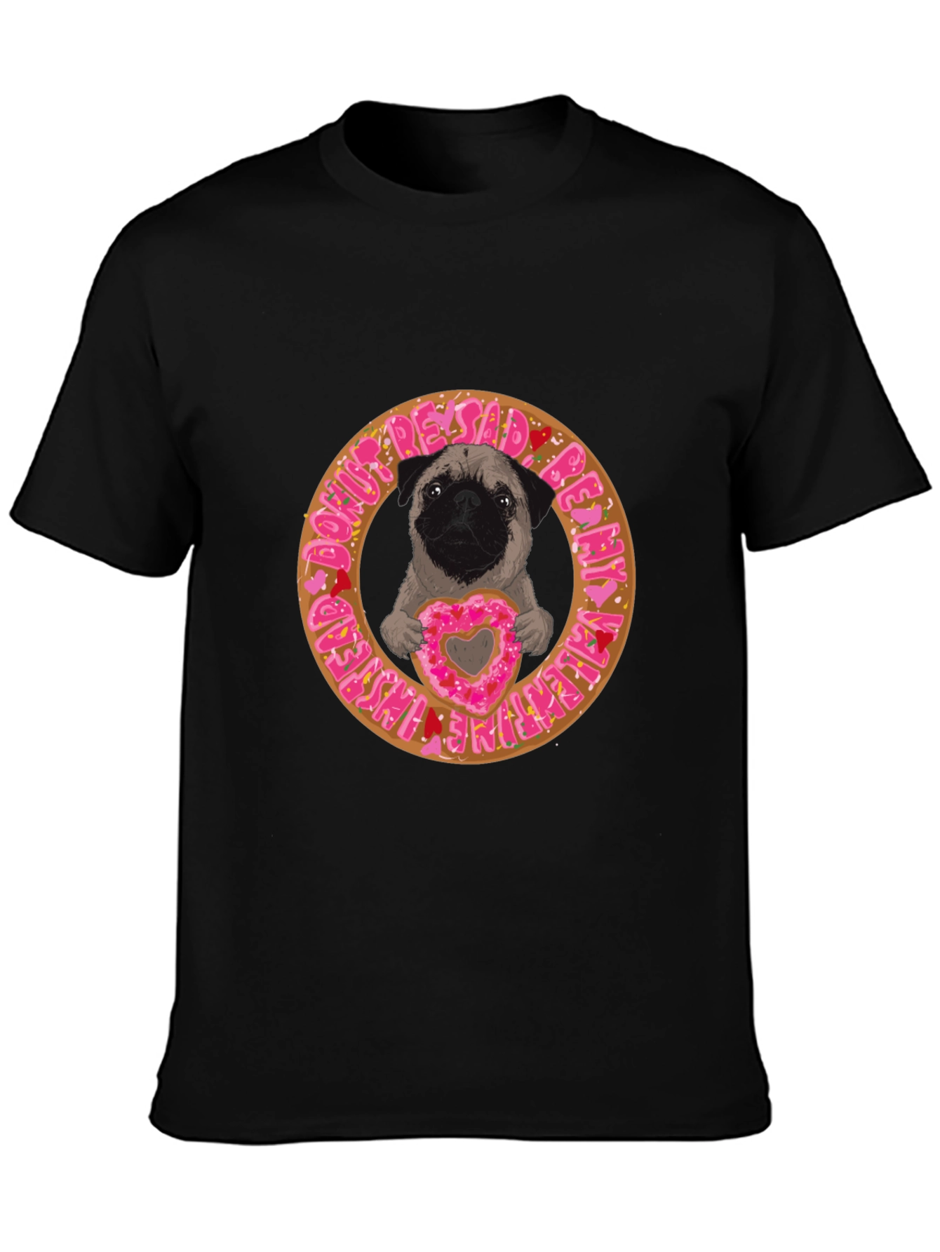 Pug Donut Valentines Day T-Shirt
