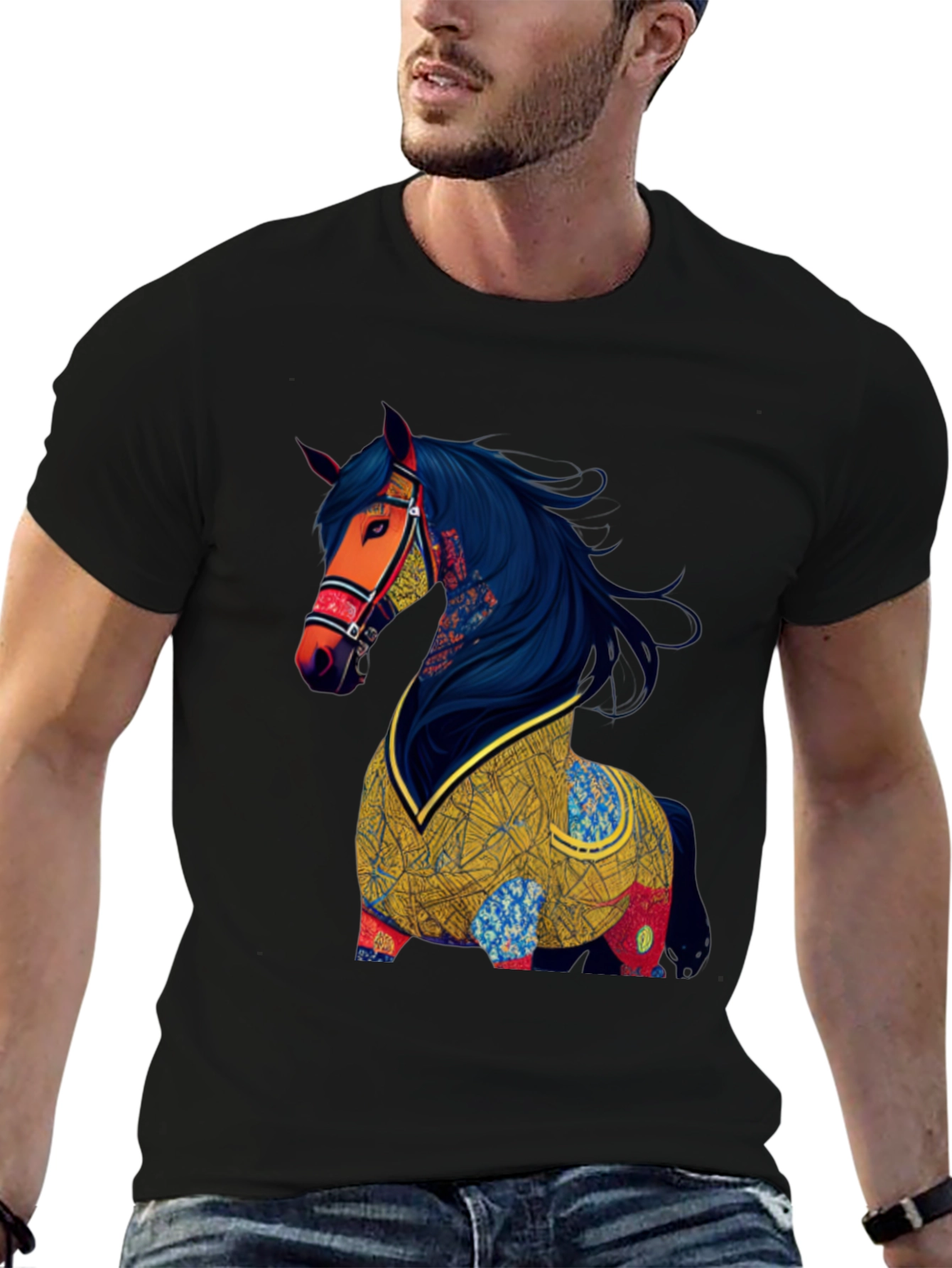 Artistic Horse Graphic T-Shirt