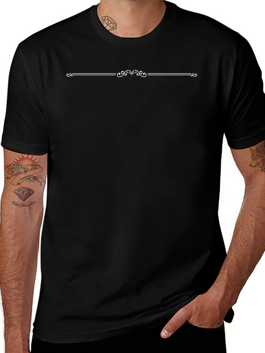 Elegant Black T-Shirt with Decorative Design