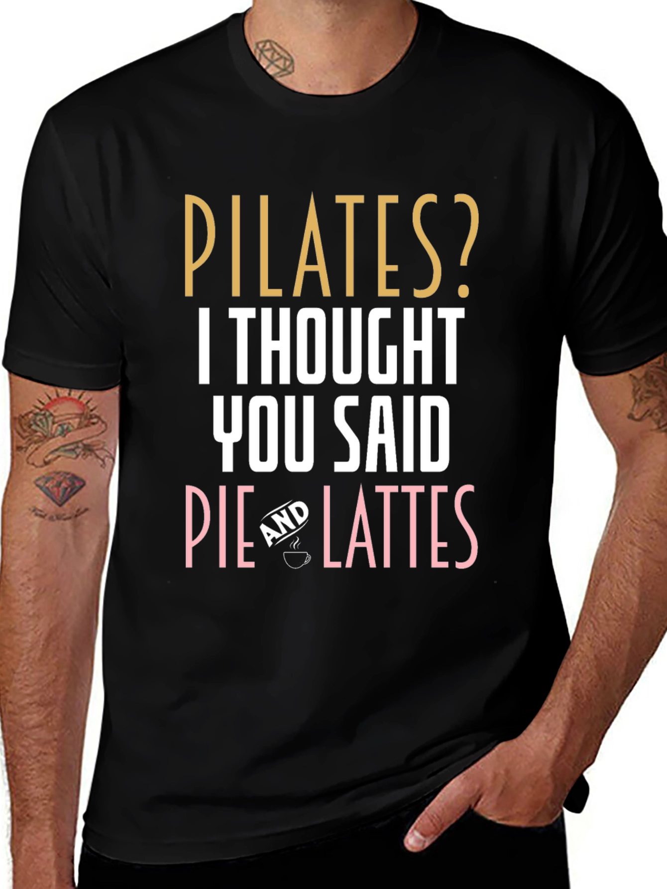Pilates? Pie & Lattes T-Shirt Funny Workout Tee
