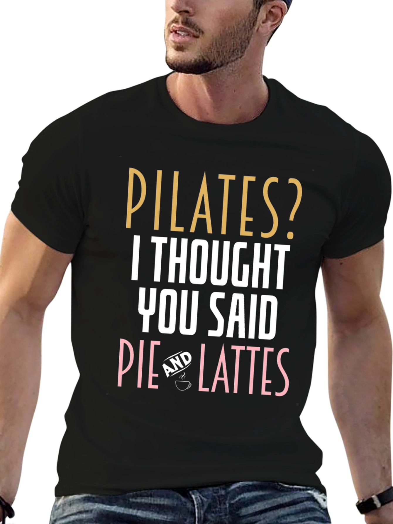 Pilates? Pie & Lattes T-Shirt Funny Workout Tee