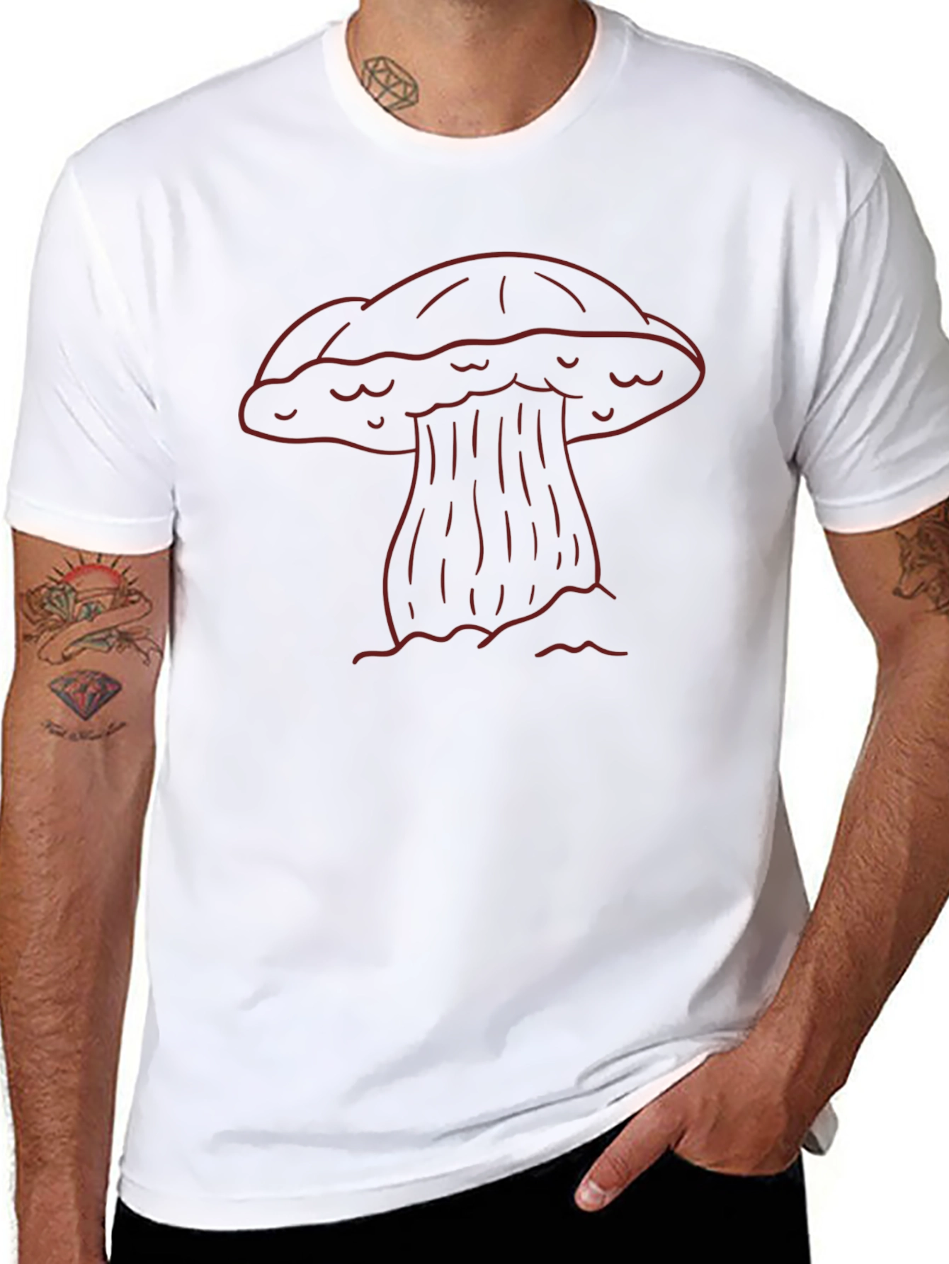 Mushroom Graphic Tee - Unique Nature Design