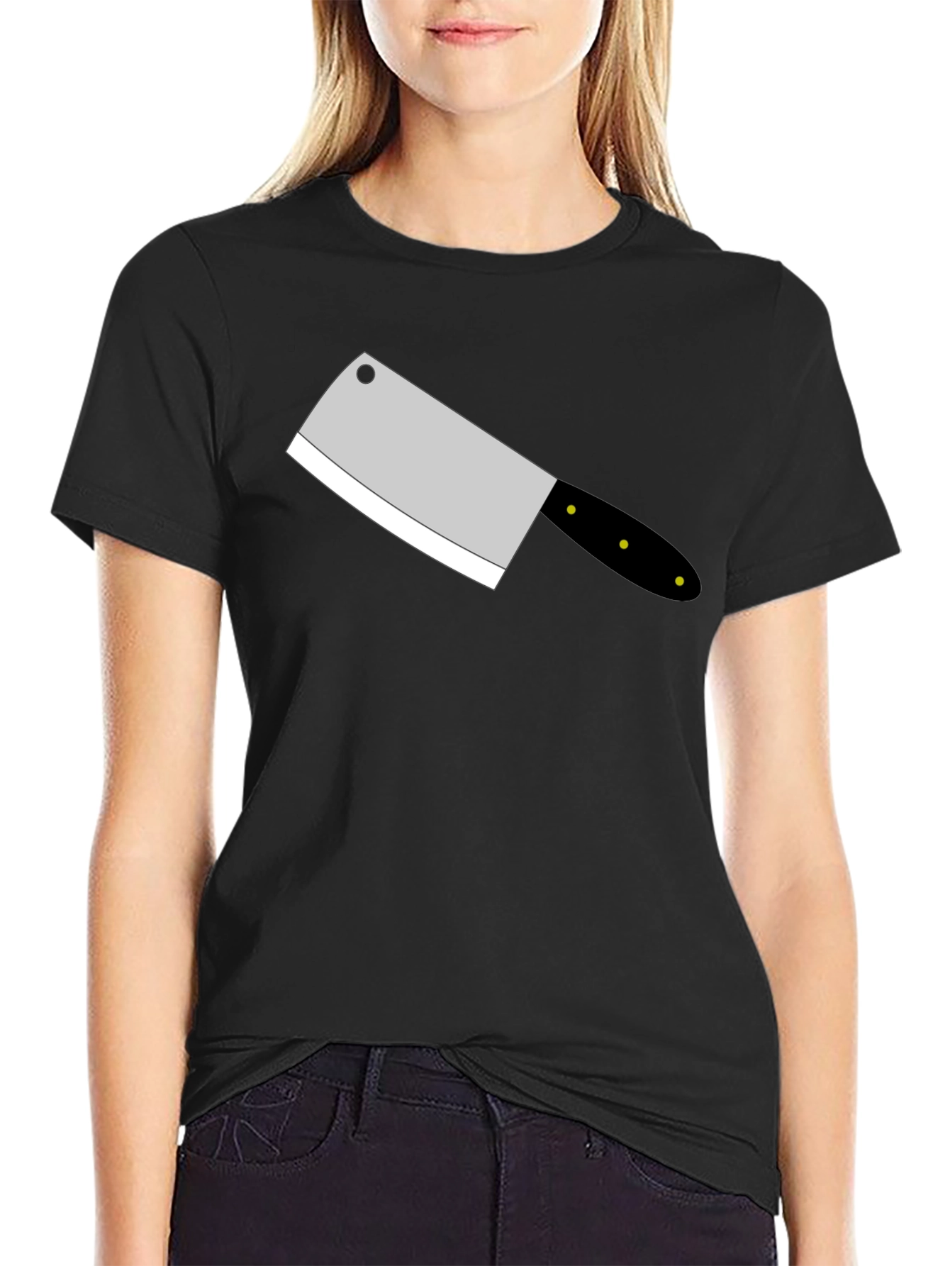 Butcher Knife Graphic Tee - Stylish Black T-Shirt