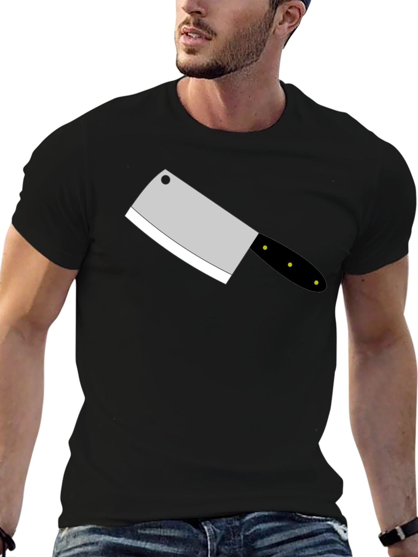 Butcher Knife Graphic Tee - Stylish Black T-Shirt