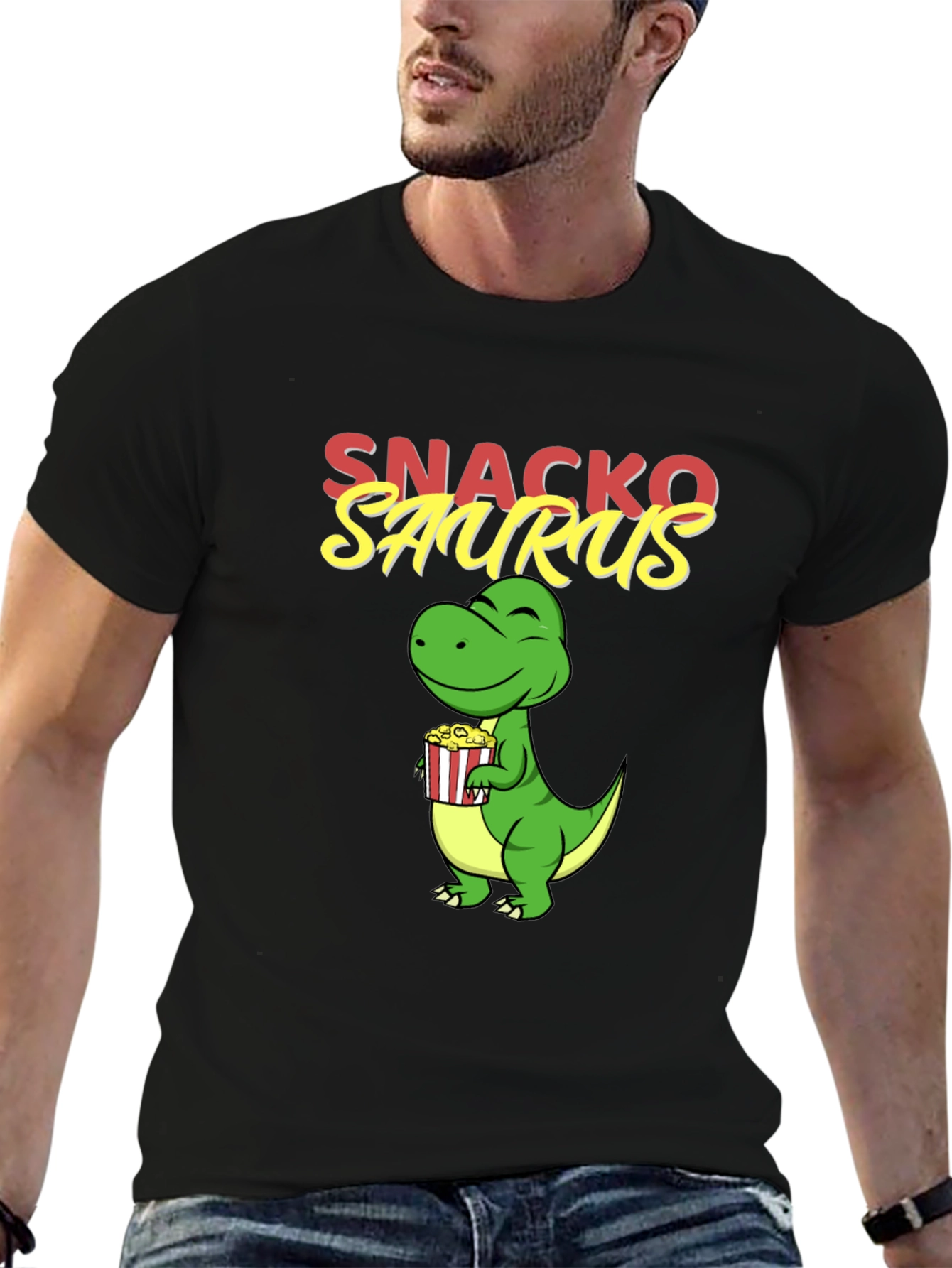 Snackosaurus Graphic Tee - Fun Dinosaur T-Shirt