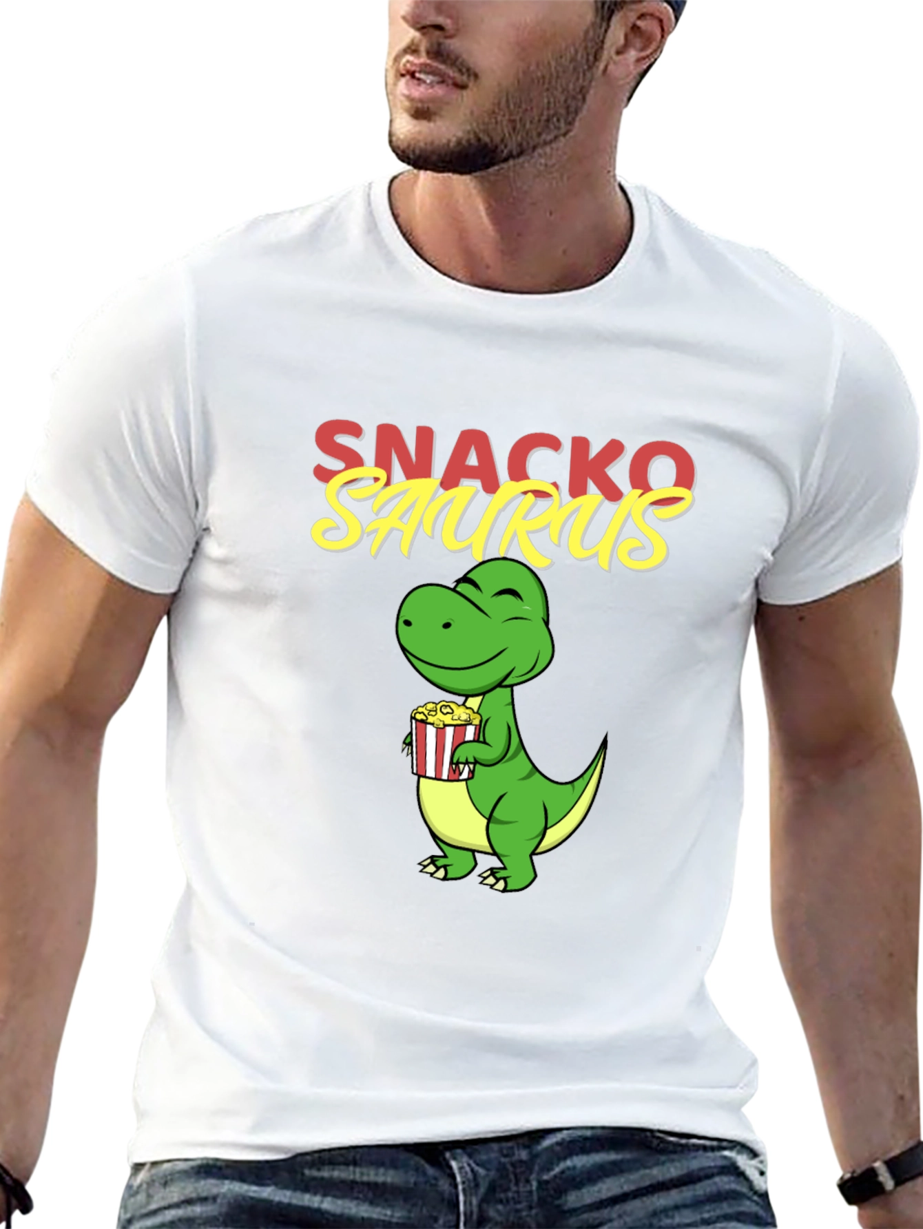 Snackosaurus Graphic Tee - Fun Dinosaur T-Shirt