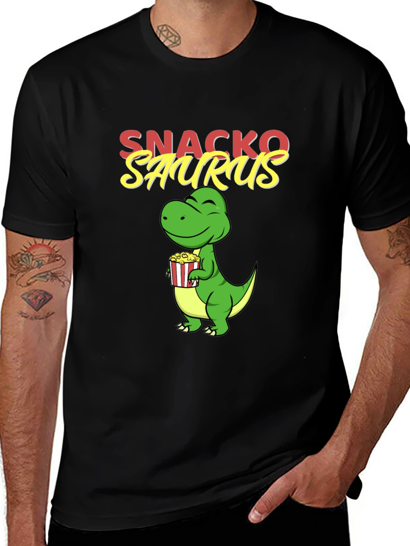 Snackosaurus Graphic Tee - Fun Dinosaur T-Shirt