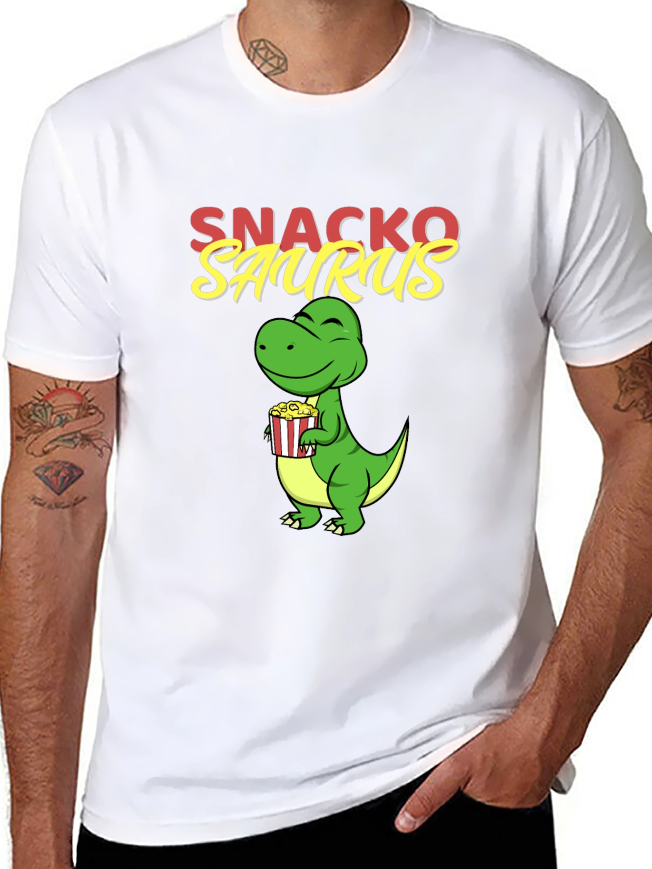 Snackosaurus Graphic Tee - Fun Dinosaur T-Shirt