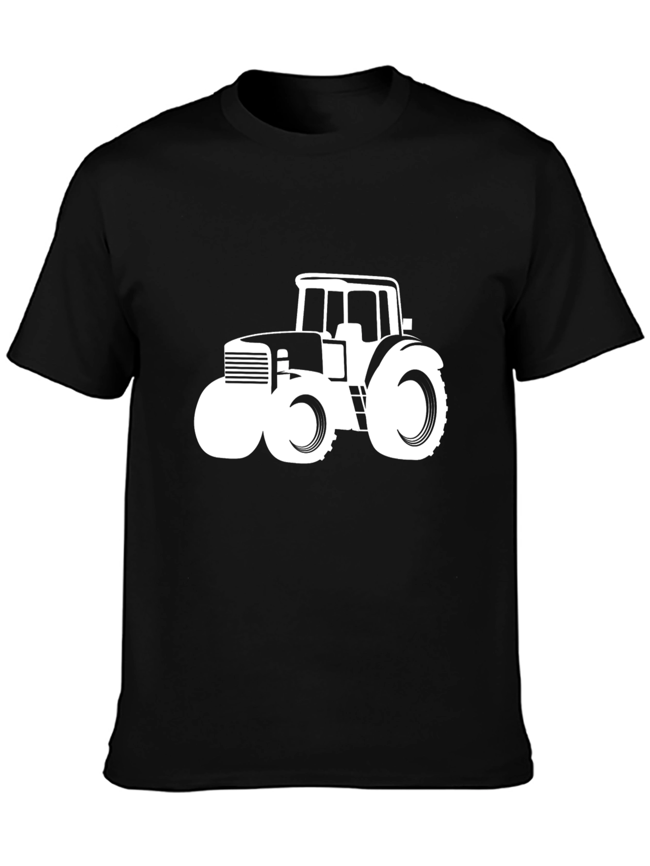 Tractor Graphic Tee - Black Cotton Comfort