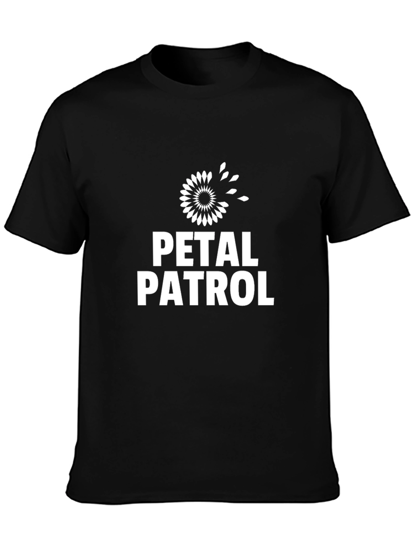 Petal Patrol Graphic Tee - Black Cotton T-Shirt