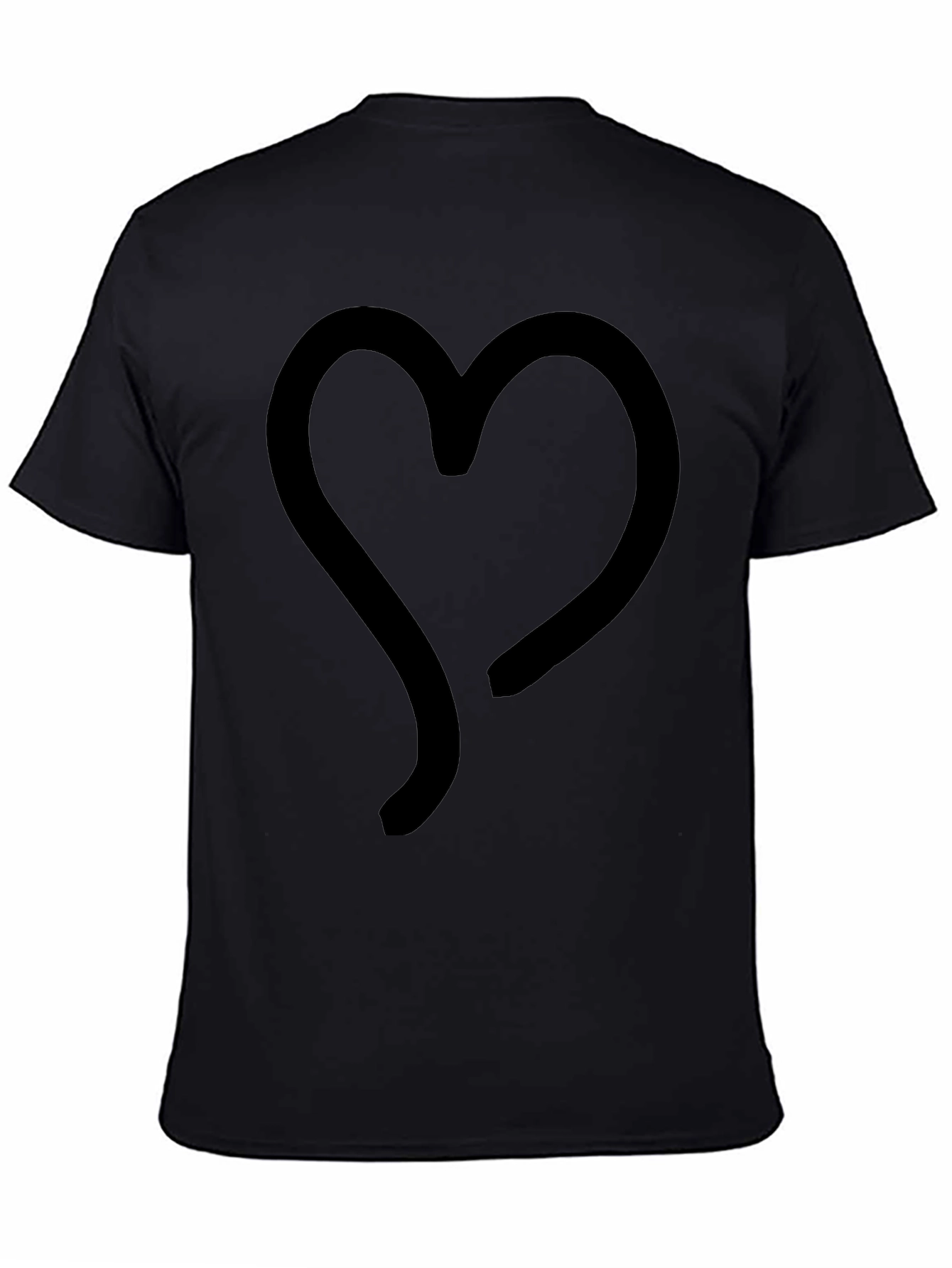 Heart Graphic Black T-Shirt | Casual Style