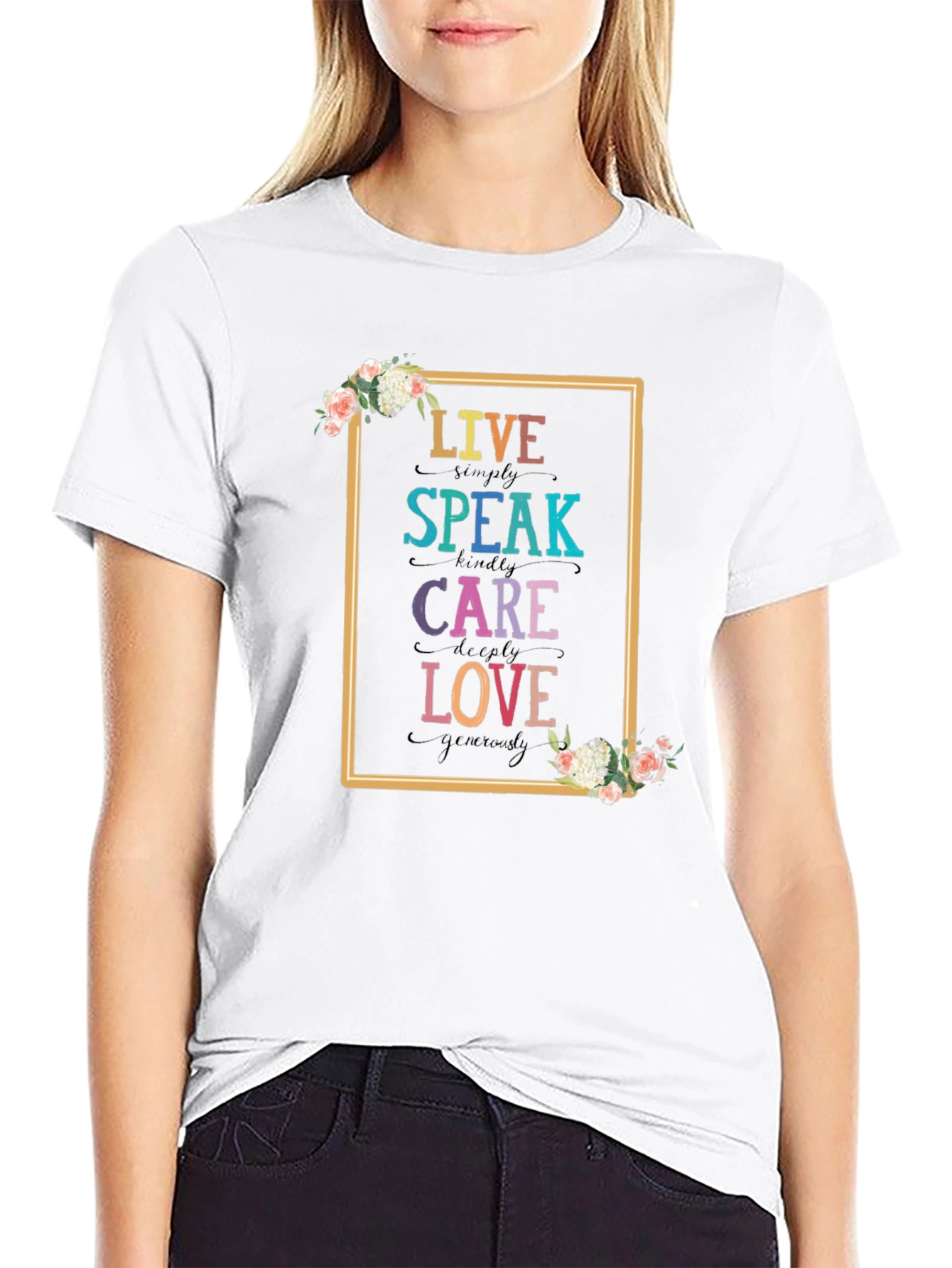 Inspirational Floral Graphic T-Shirt