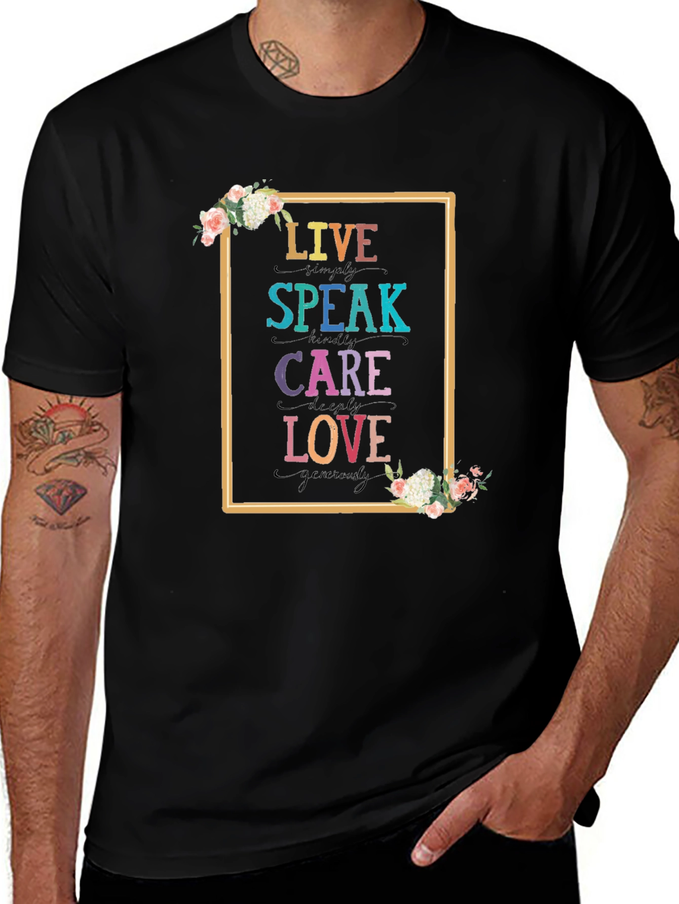 Inspirational Floral Graphic T-Shirt