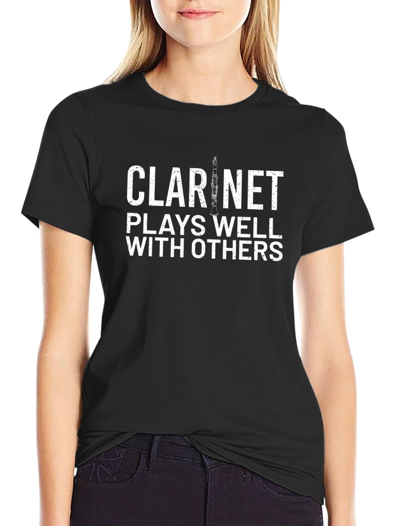 Clarinet Plays Well With Others Funny Musician T-Shirt