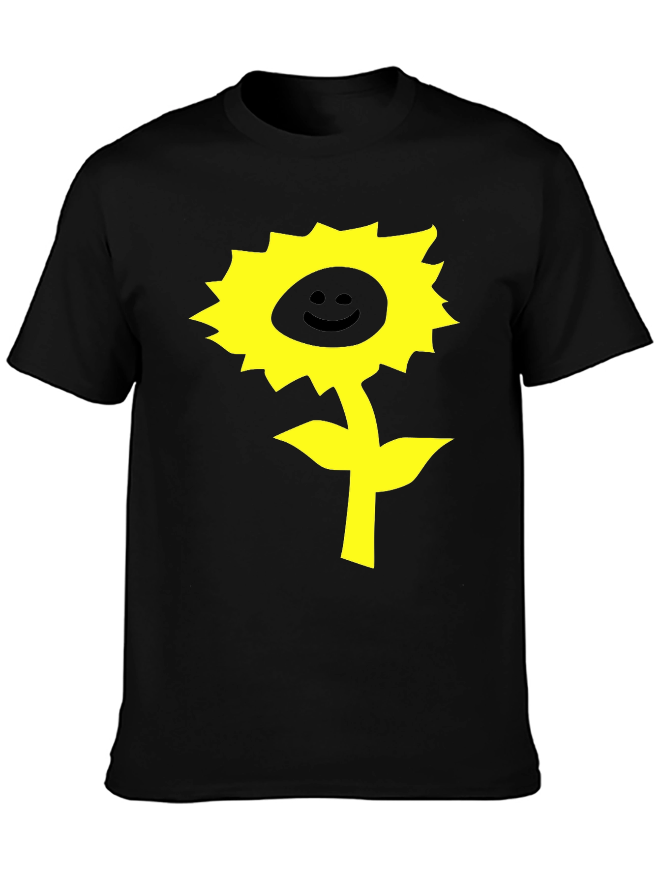 Happy Sunflower Graphic T-Shirt - Black