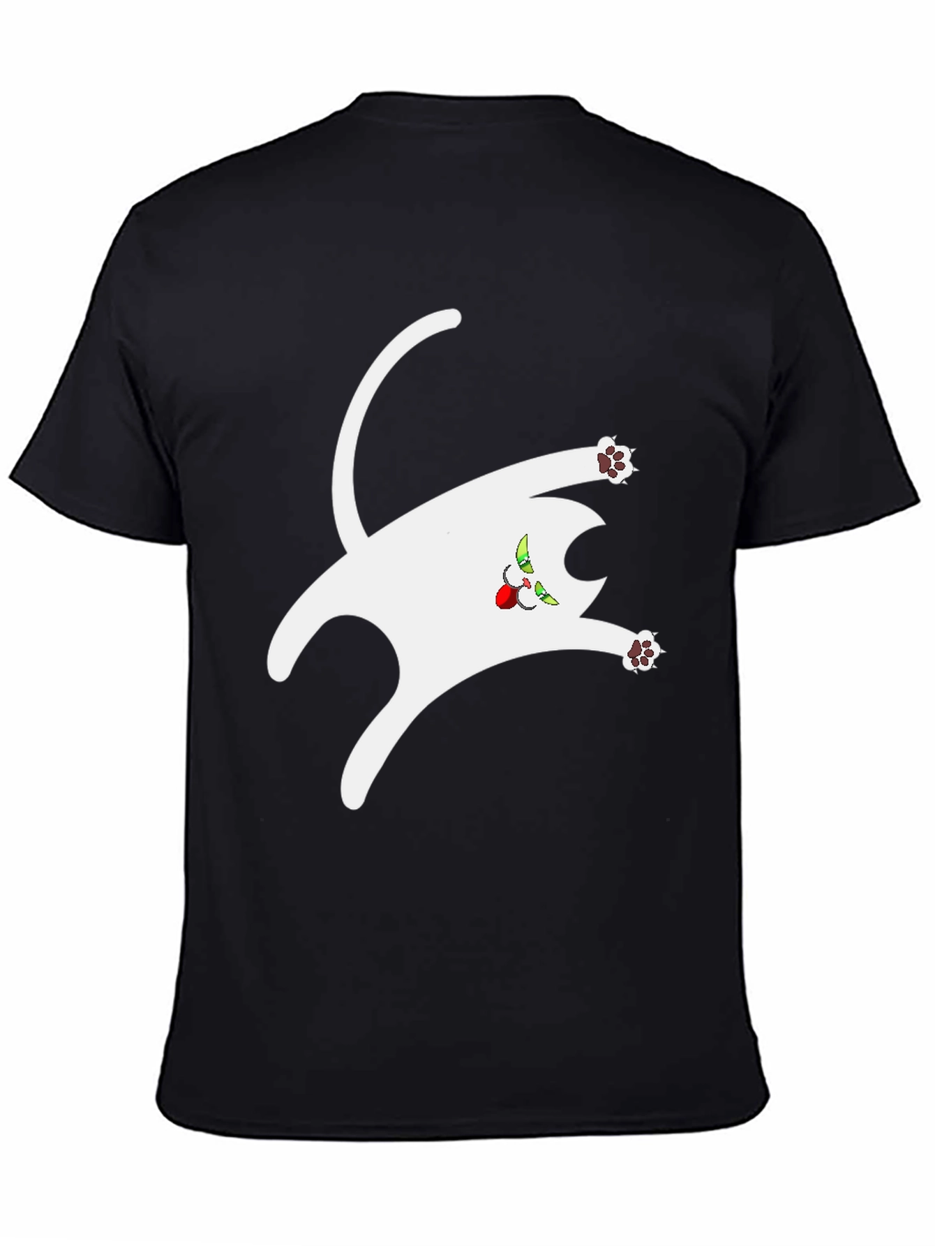 Funny Cat Graphic Tee - Black Cotton T-Shirt