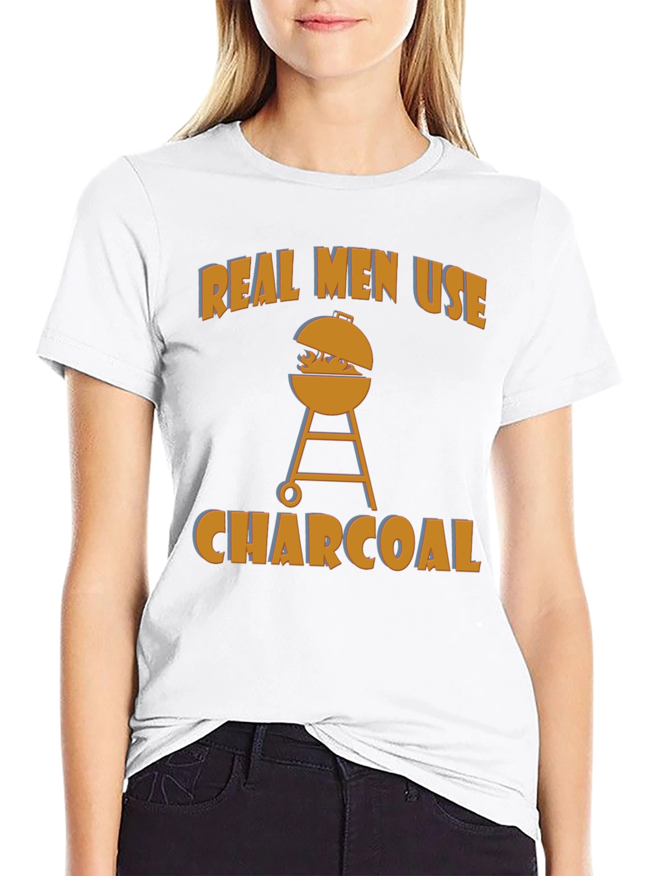 Real Men Use Charcoal Funny BBQ T-Shirt