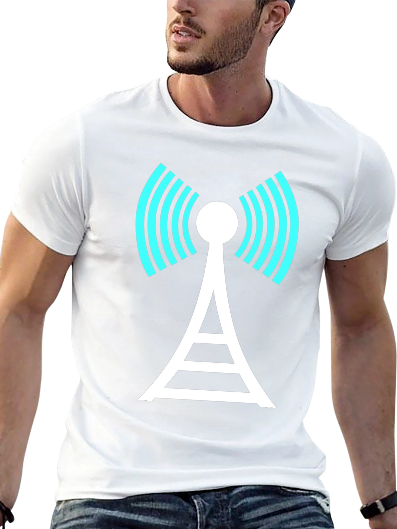 Wireless Tower Graphic Tee - Black