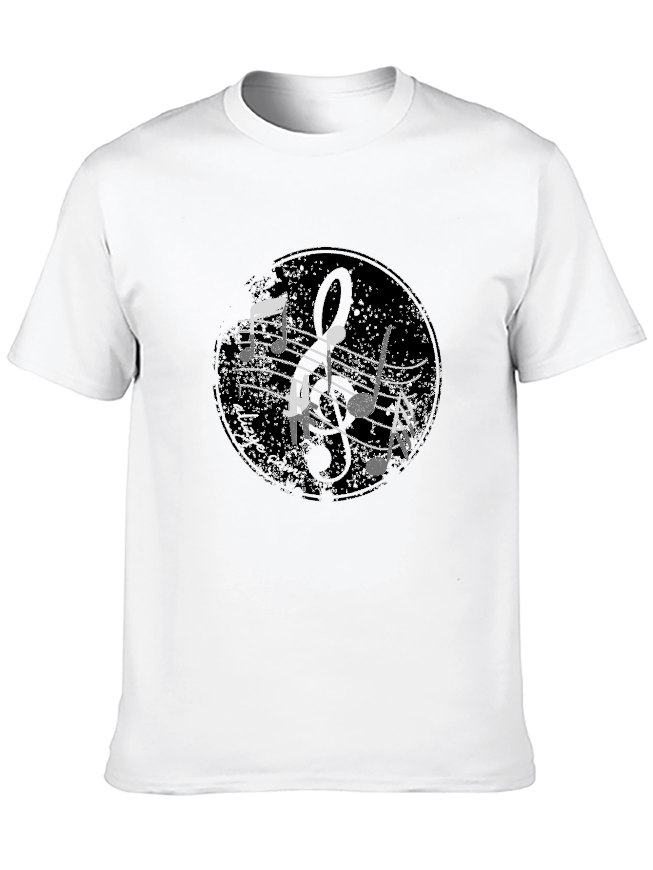 Musical Note Graphic Black T-Shirt