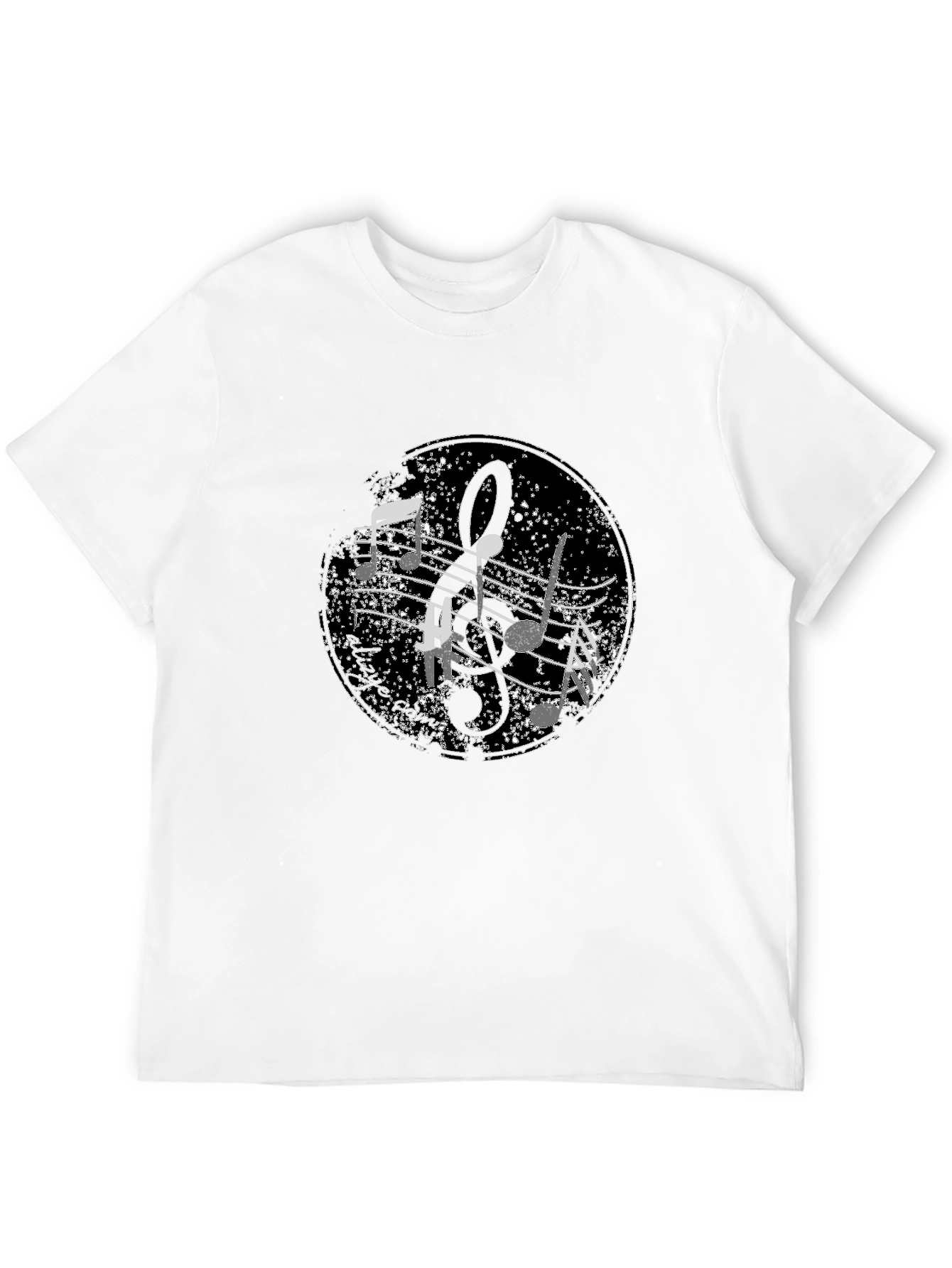 Musical Note Graphic Black T-Shirt