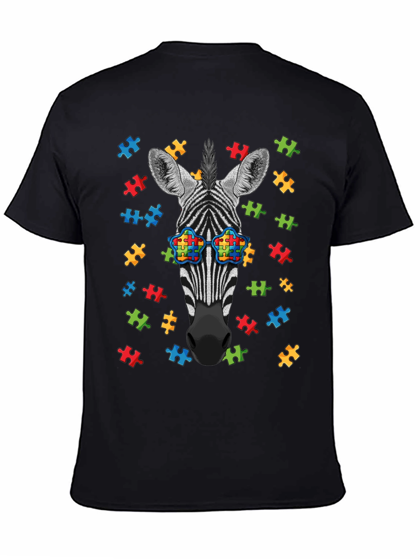 Zebra Autism Awareness Puzzle T-Shirt