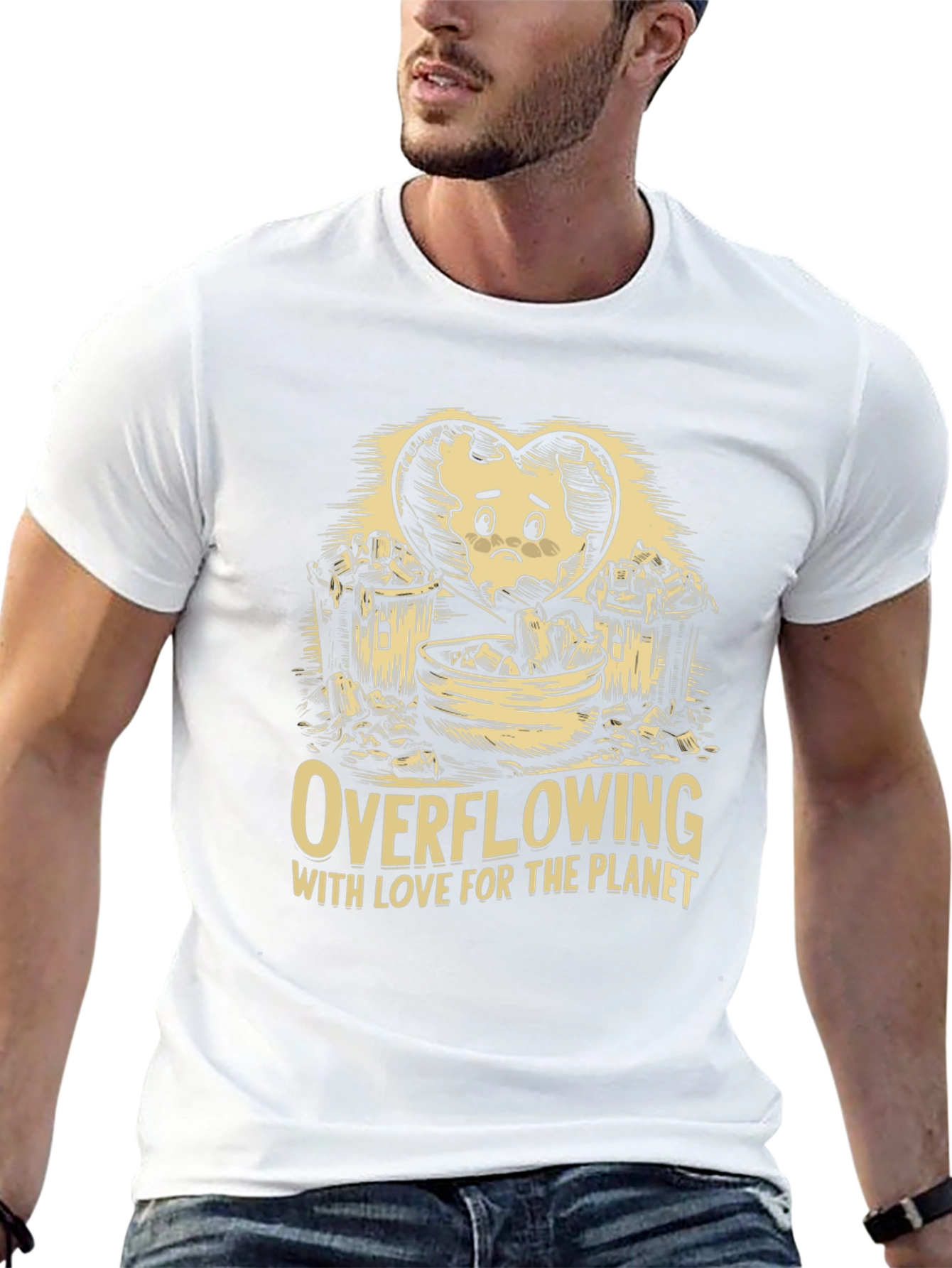 Eco-Awareness Graphic T-Shirt - Overflowing With Love!