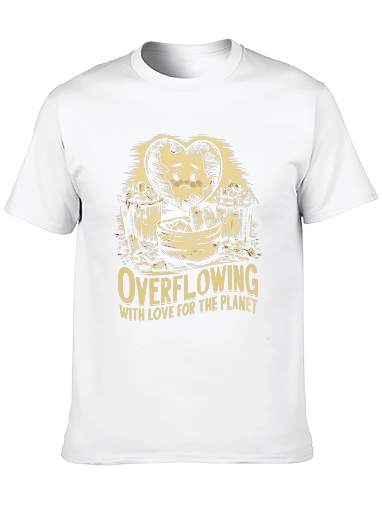Eco-Awareness Graphic T-Shirt - Overflowing With Love!