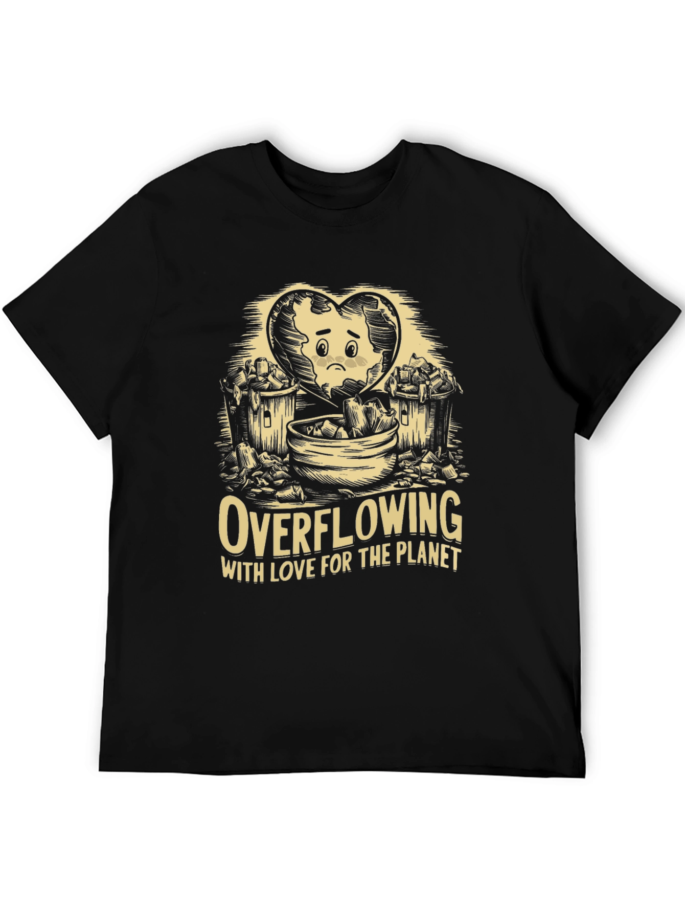 Eco-Awareness Graphic T-Shirt - Overflowing With Love!