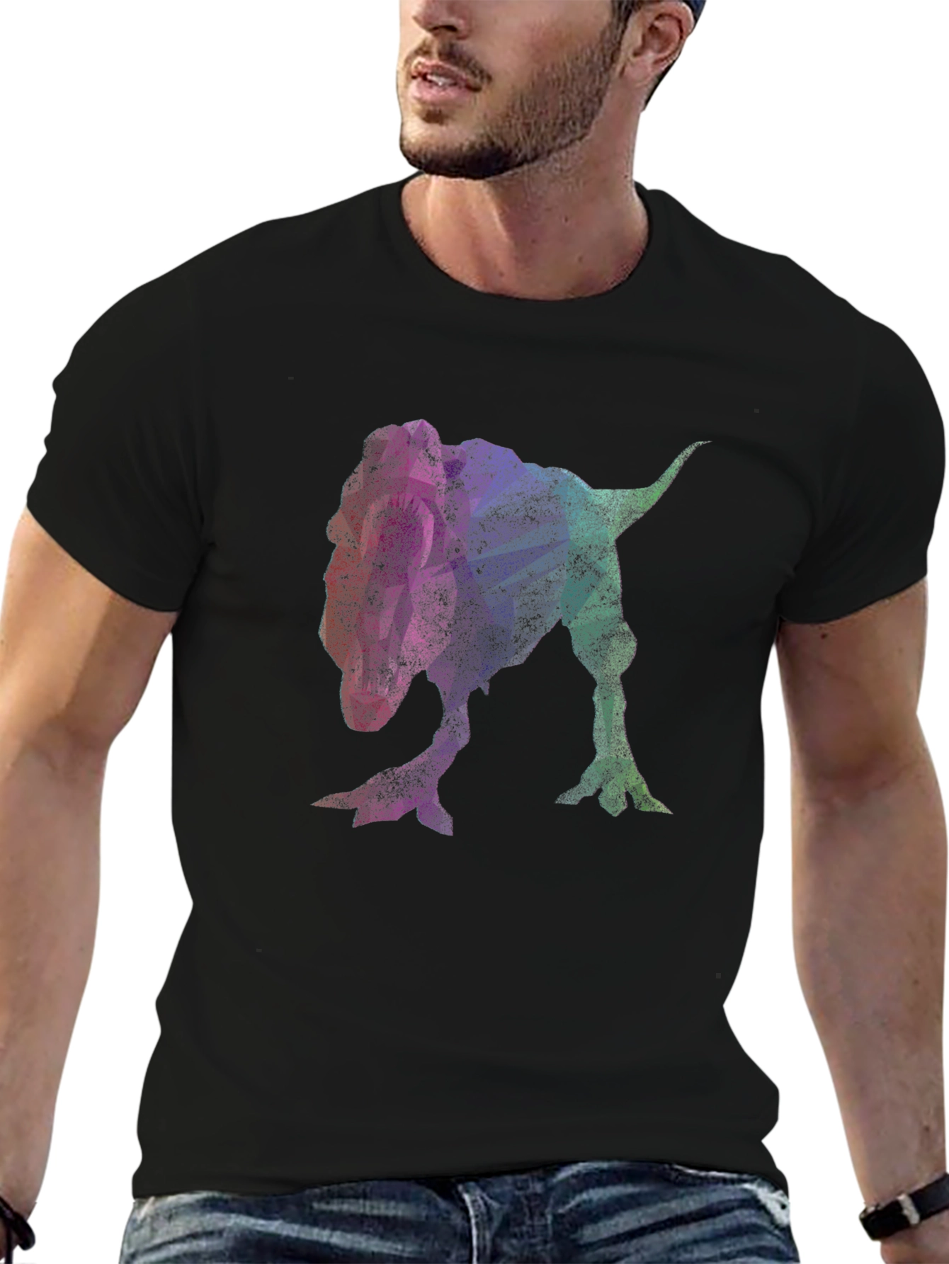 Dinosaur Graphic Print Crew Neck T-Shirt