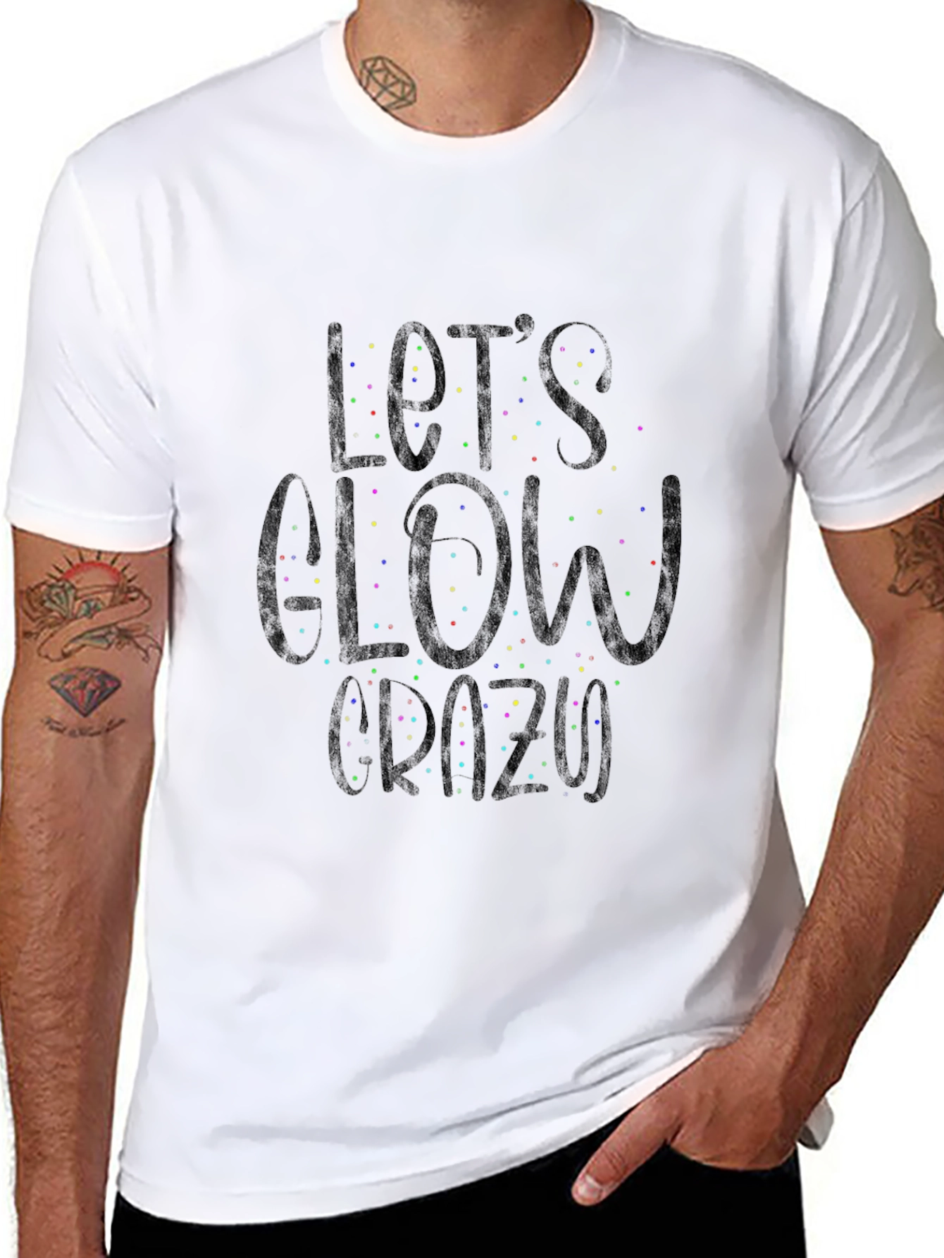 Lets Glow Crazy Black Graphic Tee