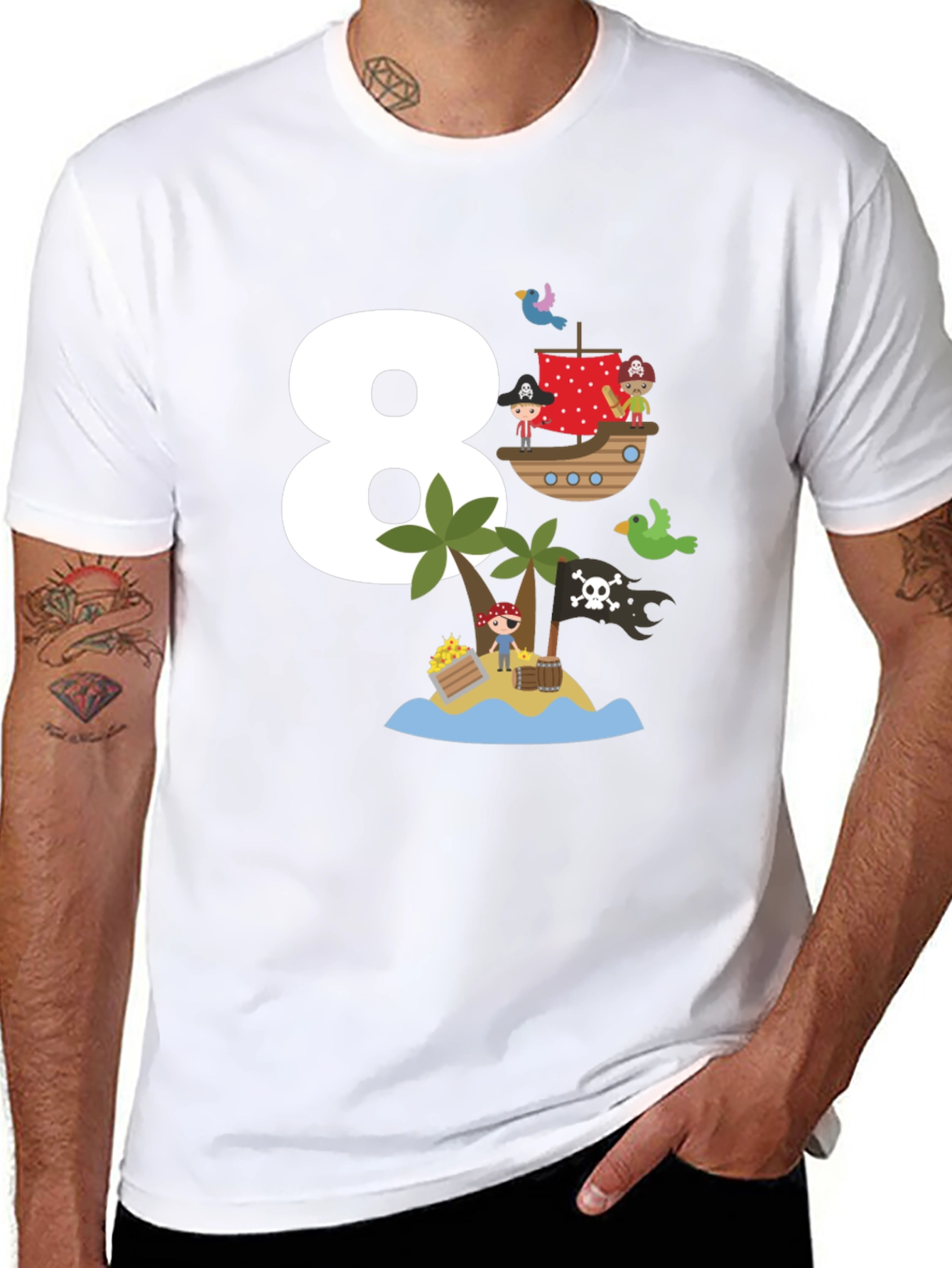 Pirate Birthday Number 8 T-Shirt