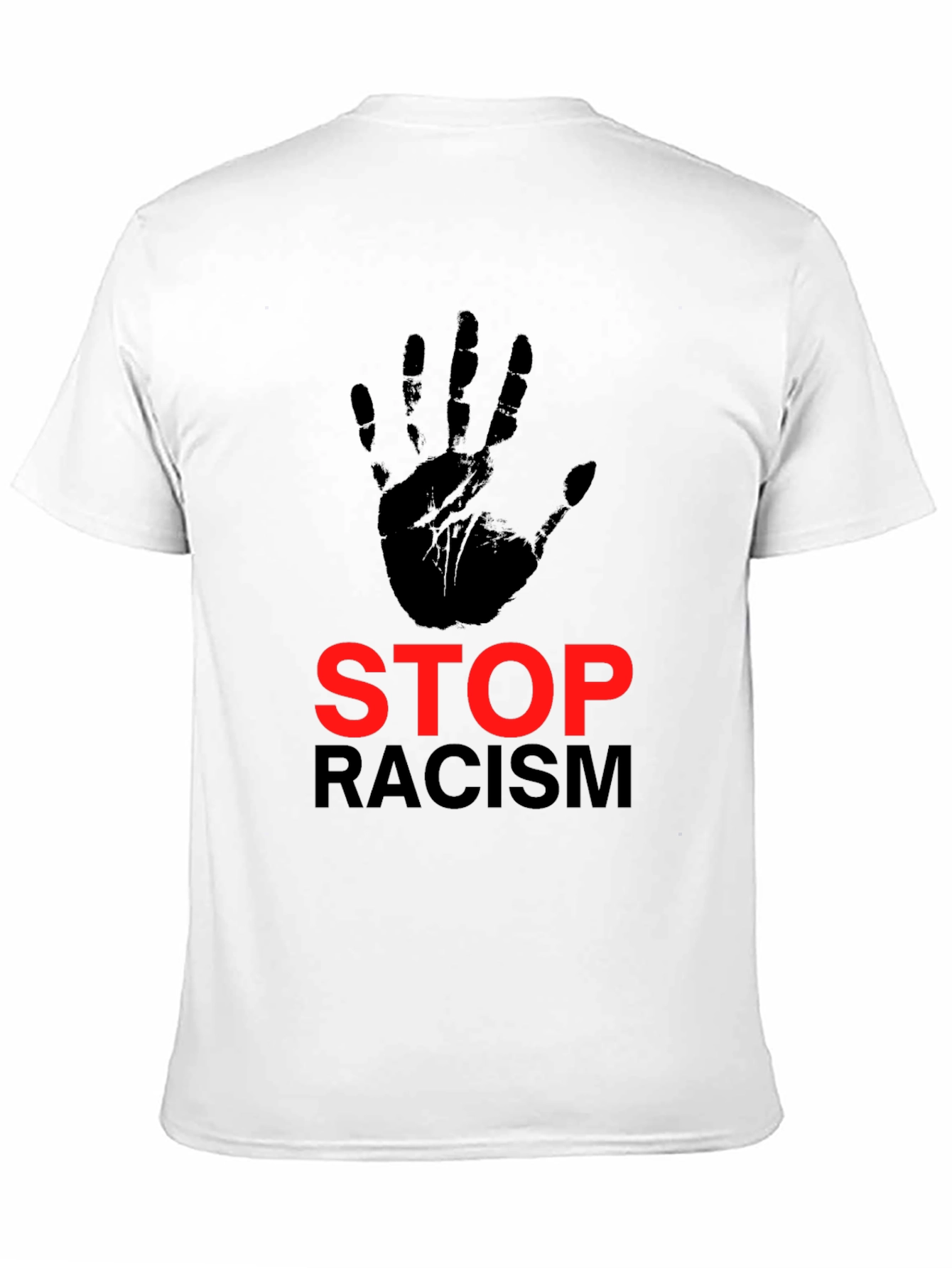 Stop Racism Graphic Print Crew Neck T-Shirt