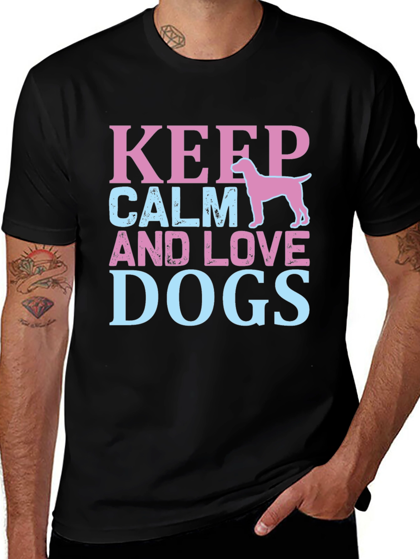 Keep Calm And Love Dogs Graphic Tee