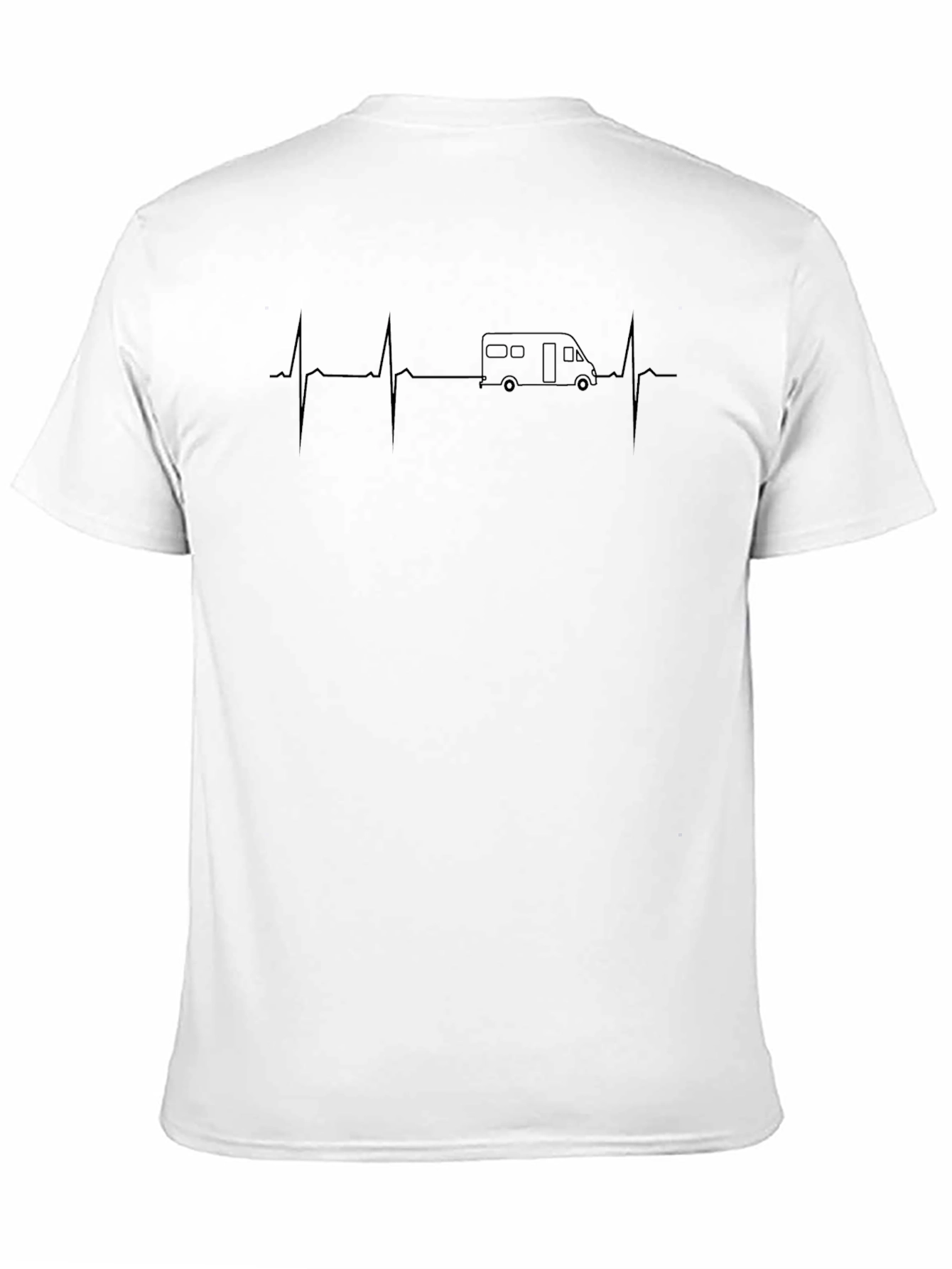 Campervan Heartbeat T-Shirt - Black Graphic Tee