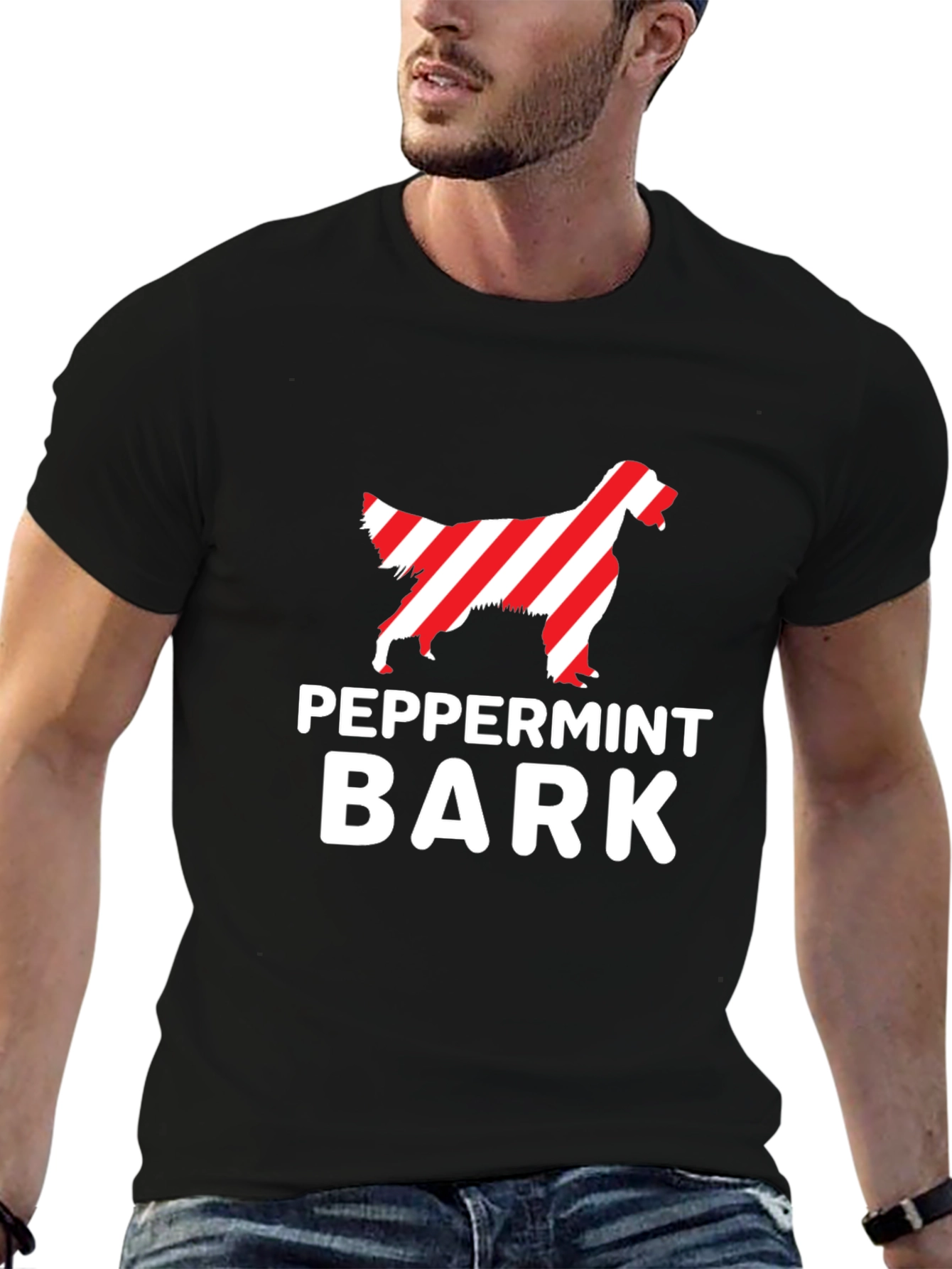 Peppermint Bark Dog T-Shirt - Holiday Novelty Tee