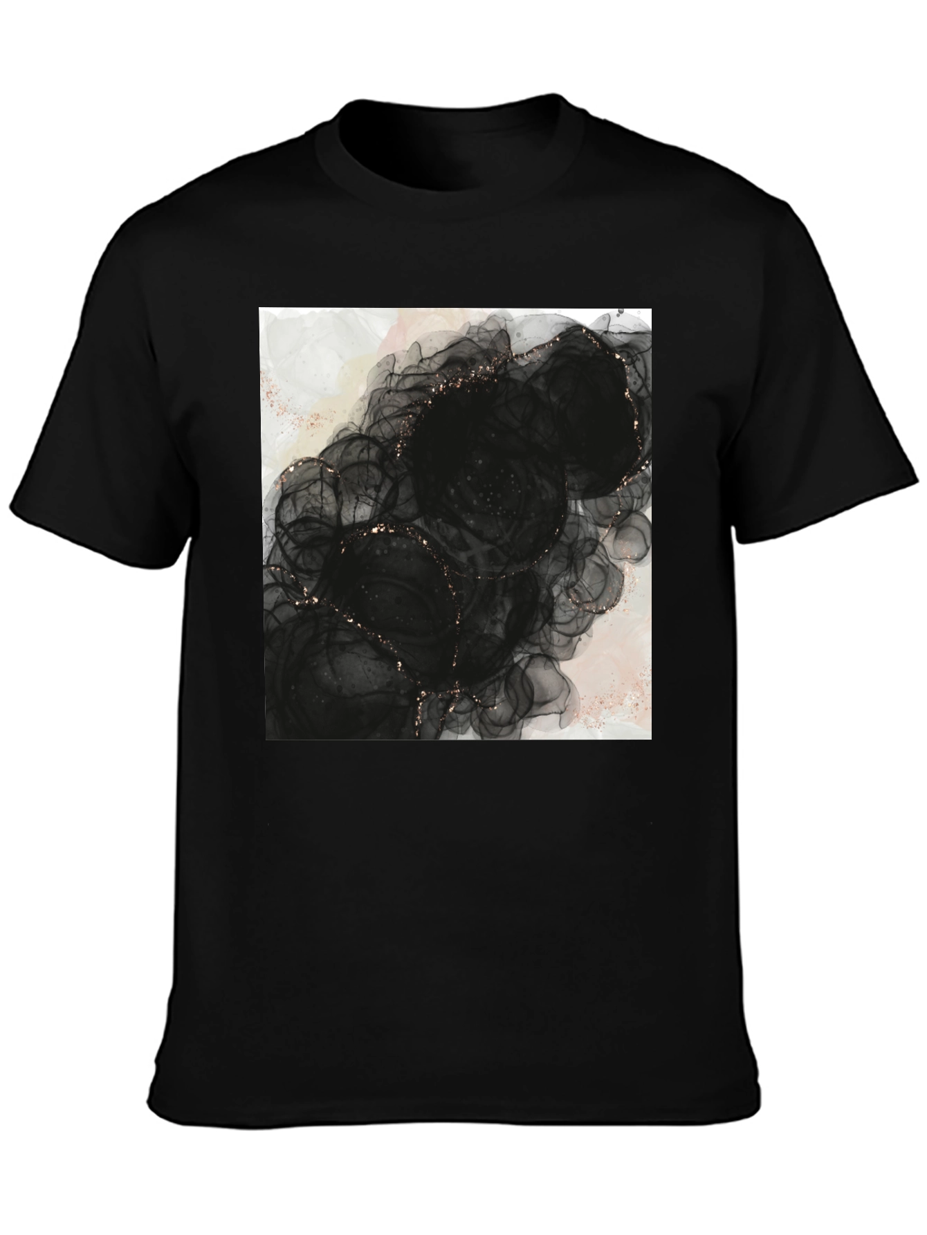 Abstract Black Floral T-Shirt
