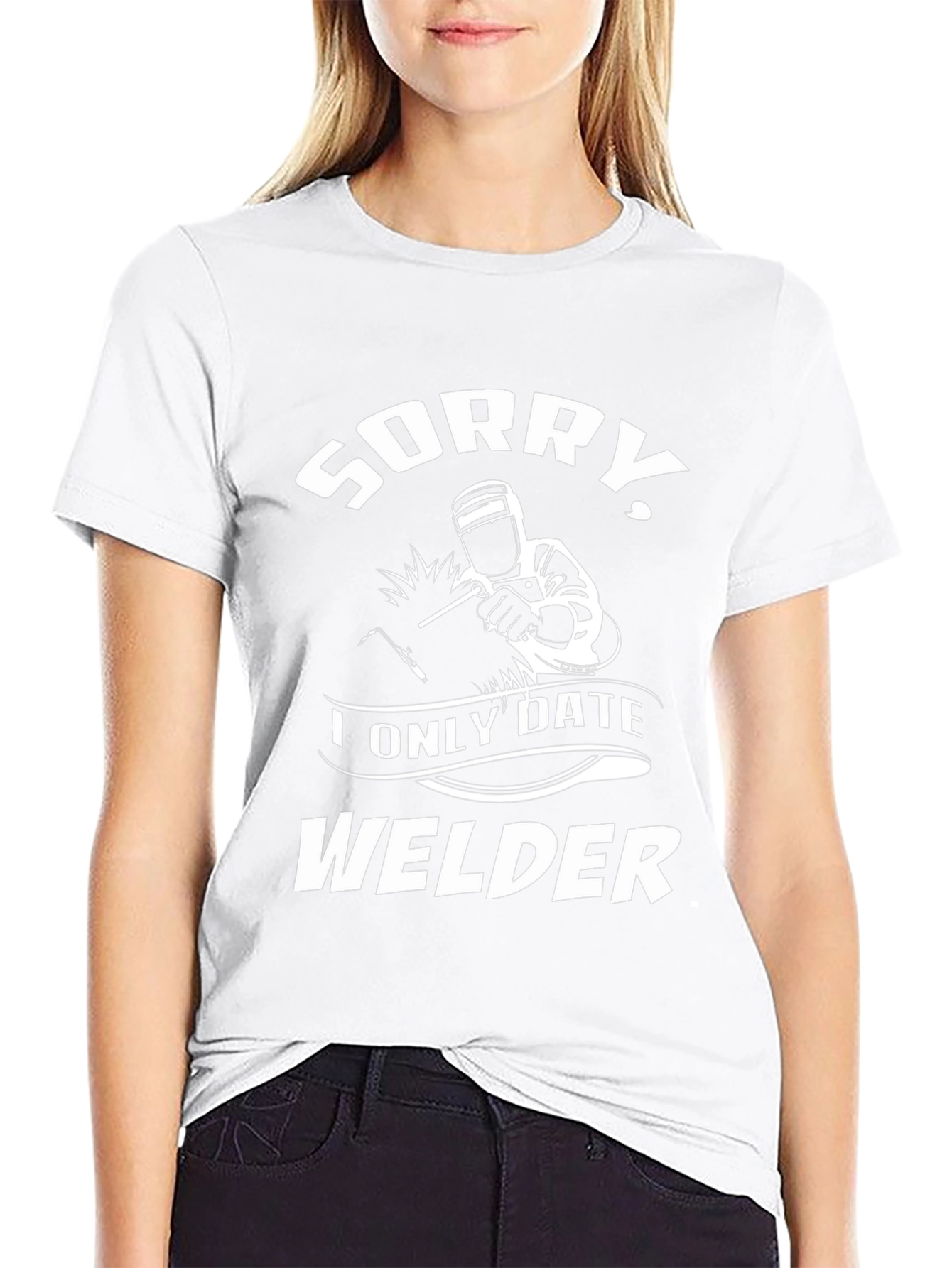 Sorry I Only Date Welder T-Shirt - Black