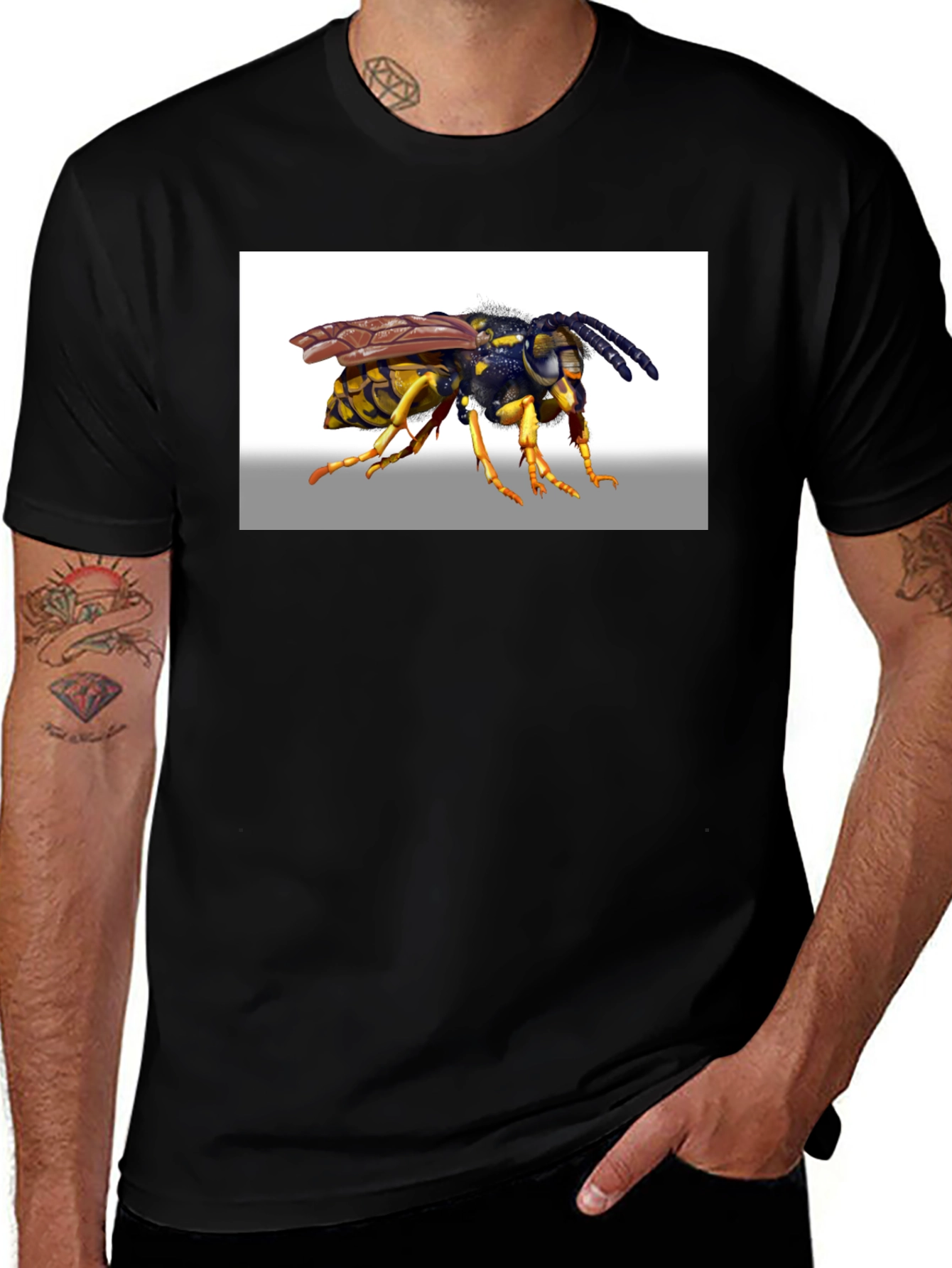 Wasp Graphic T-Shirt - Black Cotton Tee