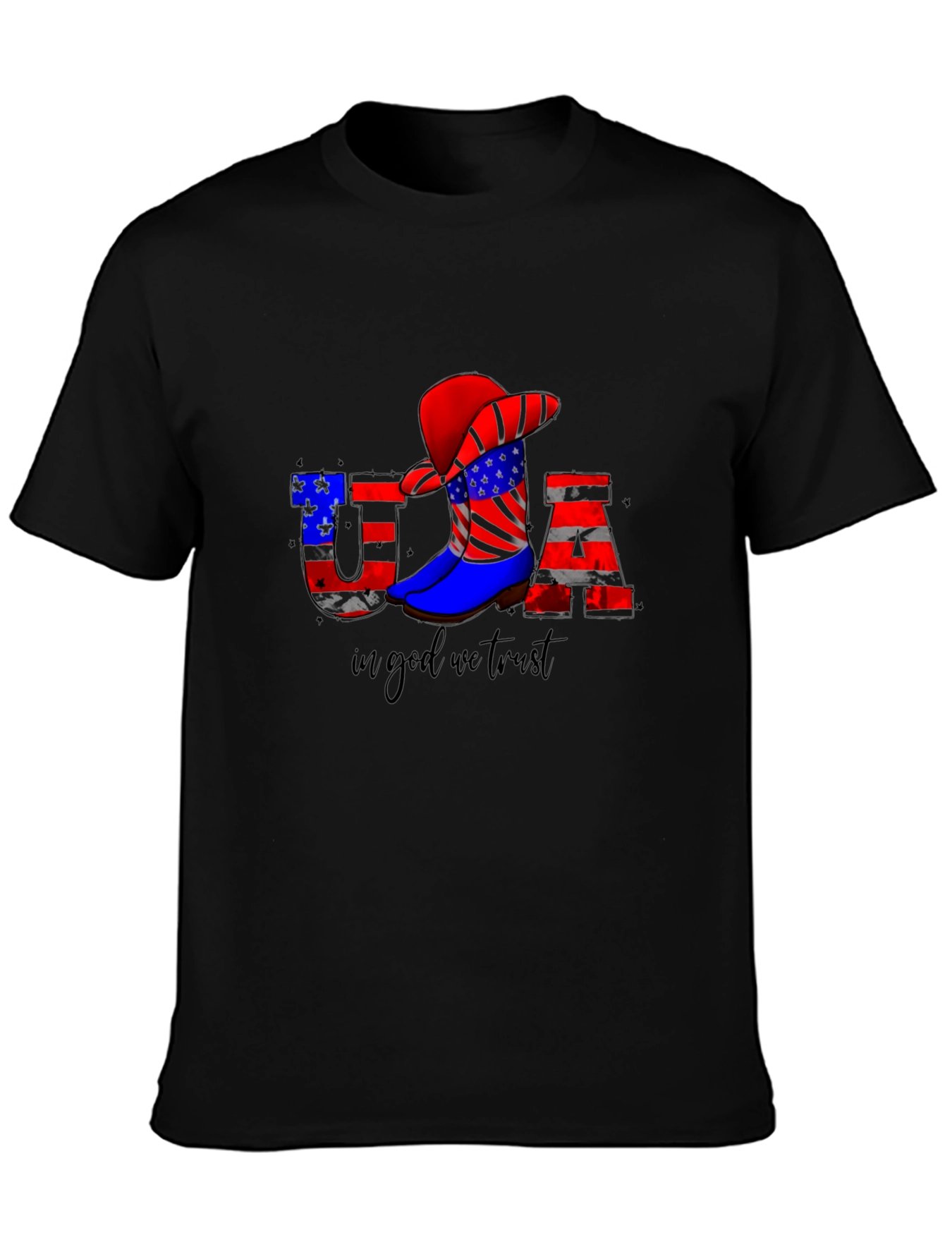 USA Patriotic Cowboy Boot T-Shirt