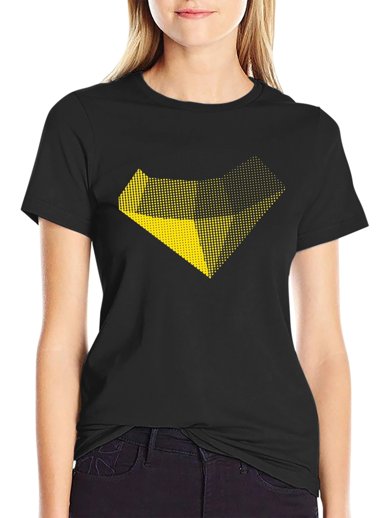 Modern Graphic Print Black T-Shirt