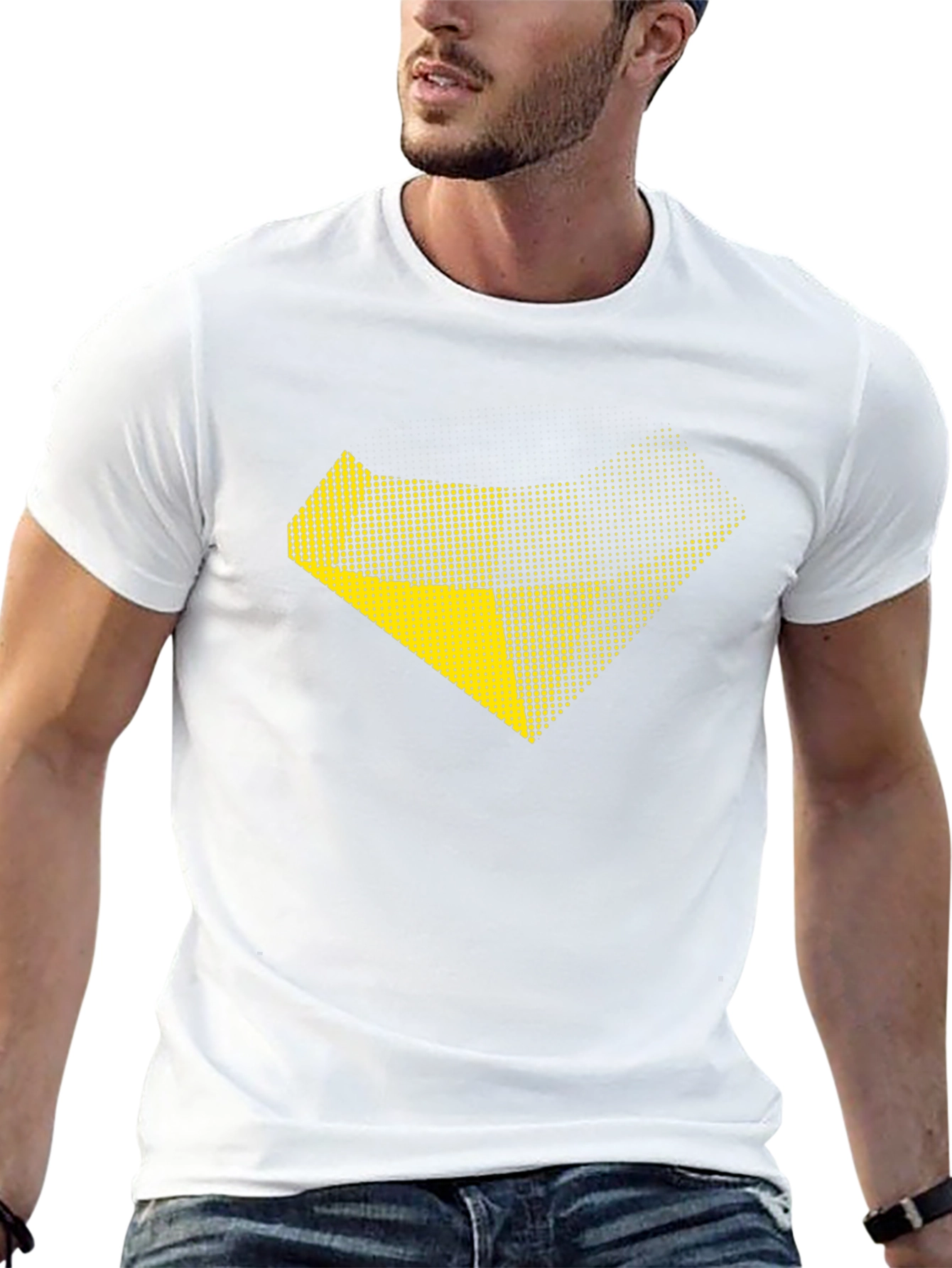 Modern Graphic Print Black T-Shirt