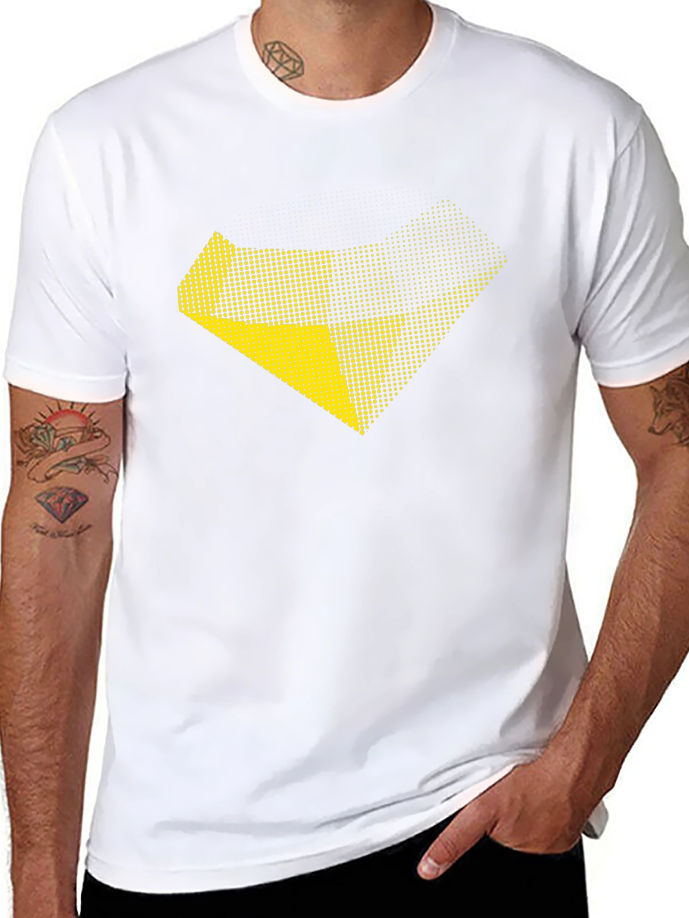Modern Graphic Print Black T-Shirt