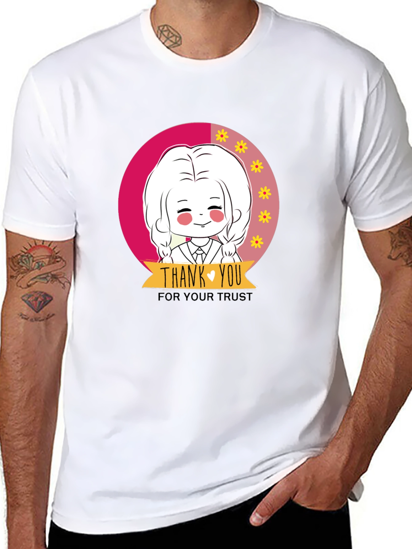 Cute Cartoon Graphic Print Black T-Shirt
