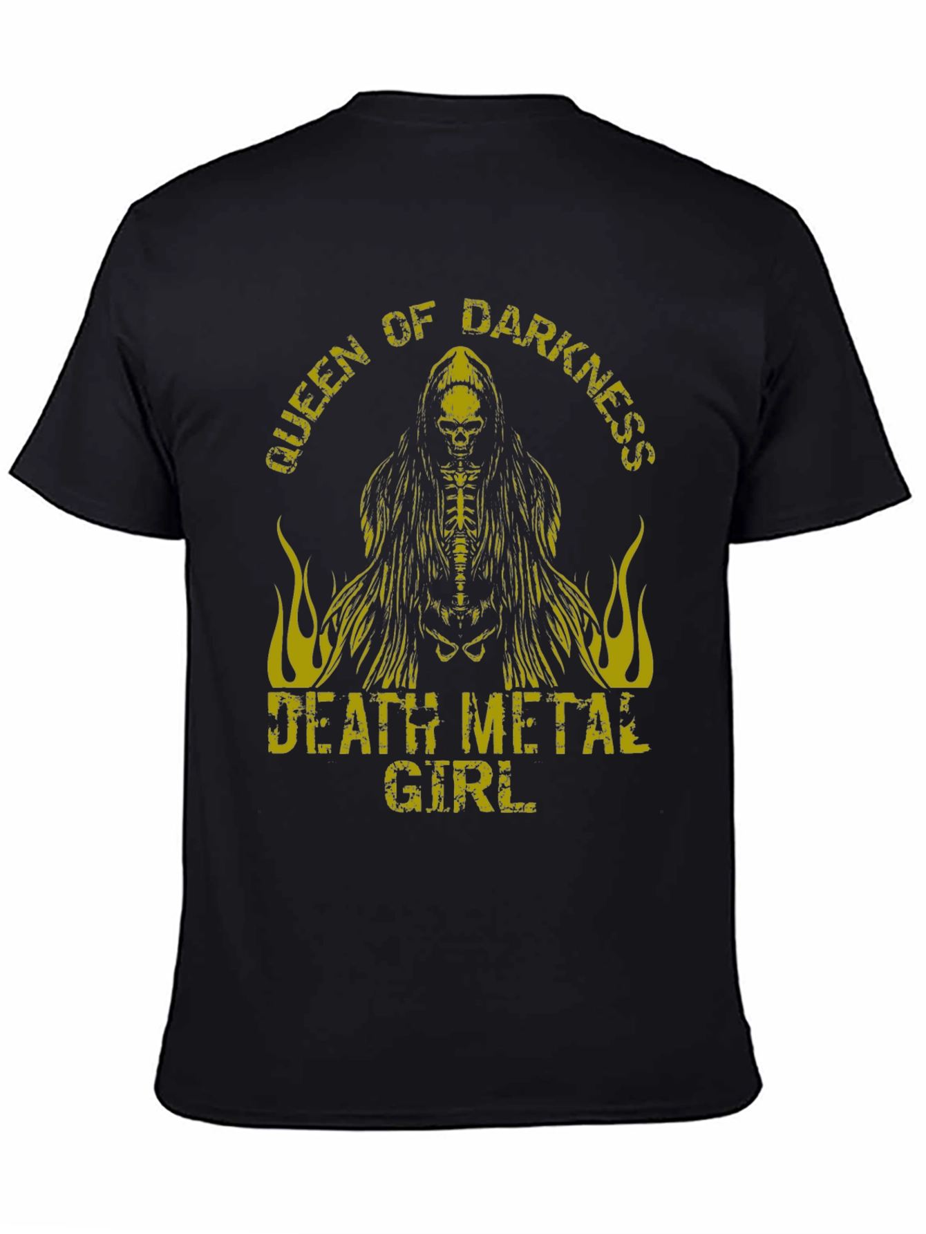 Queen of Darkness Death Metal Girl Graphic Tee