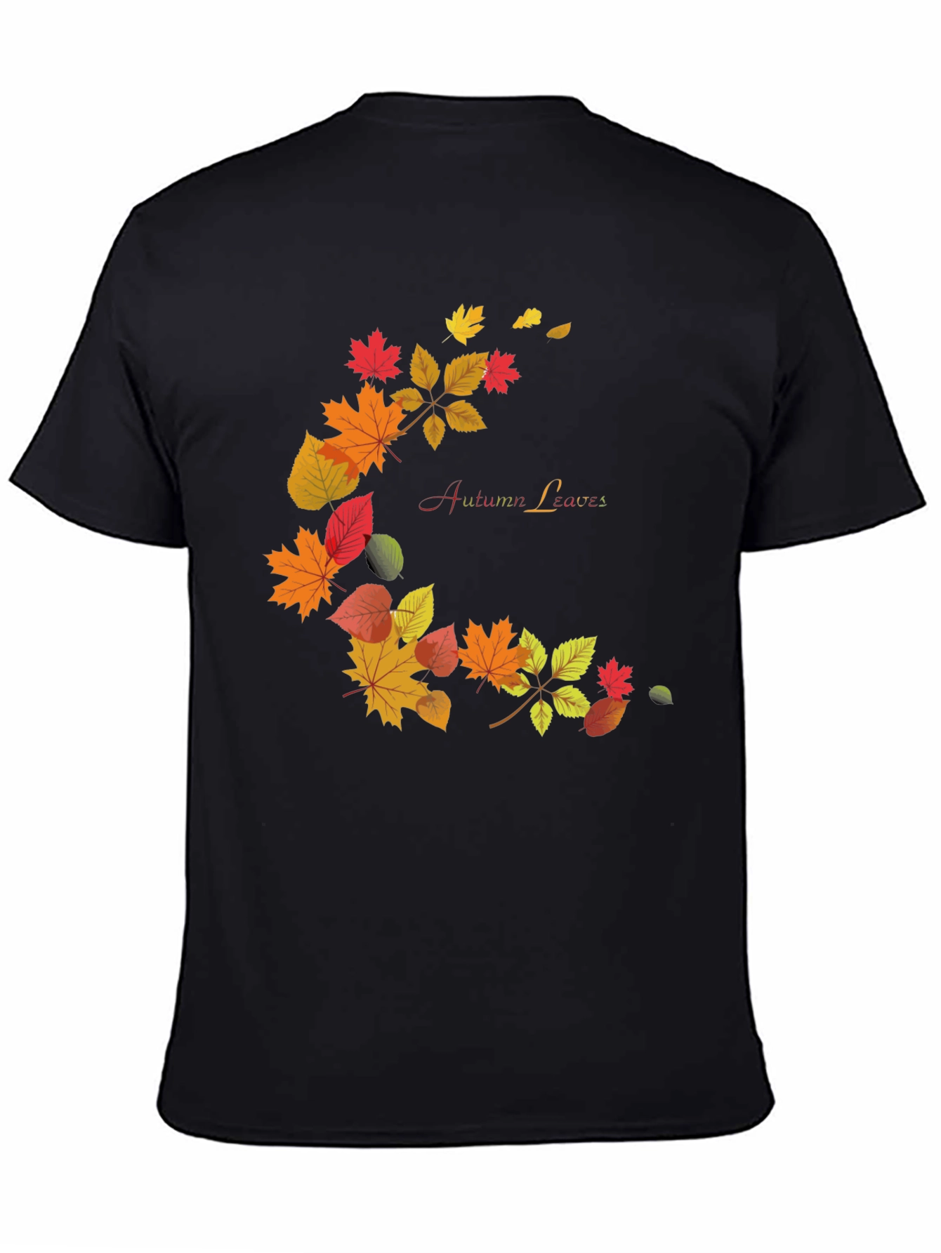 Autumn Leaves Graphic Black T-Shirt