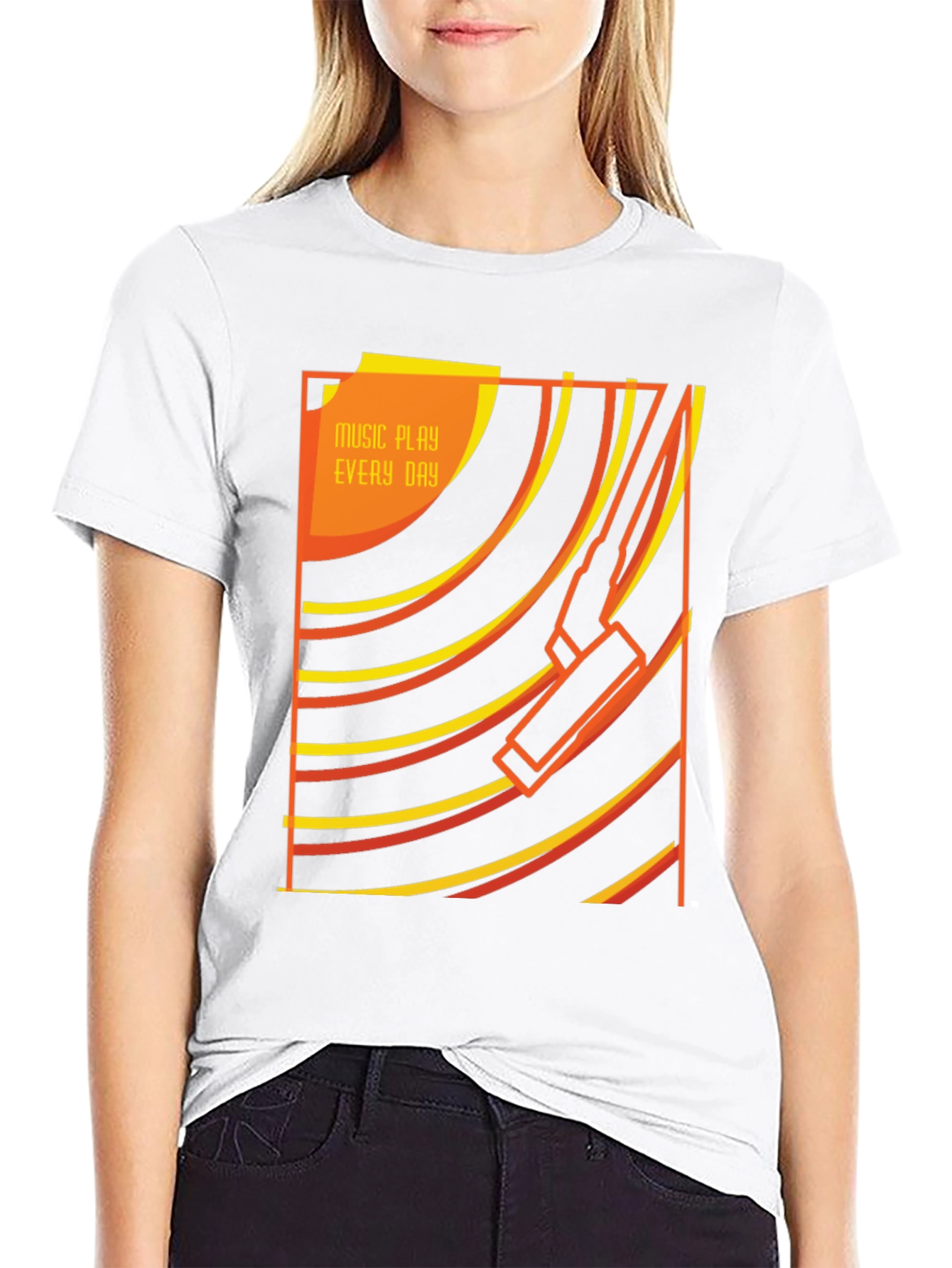 Retro Music Player Black T-Shirt