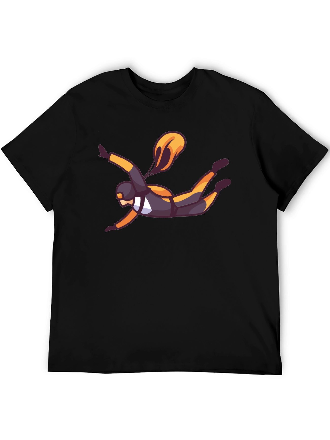 Skydiver Graphic Black T-Shirt